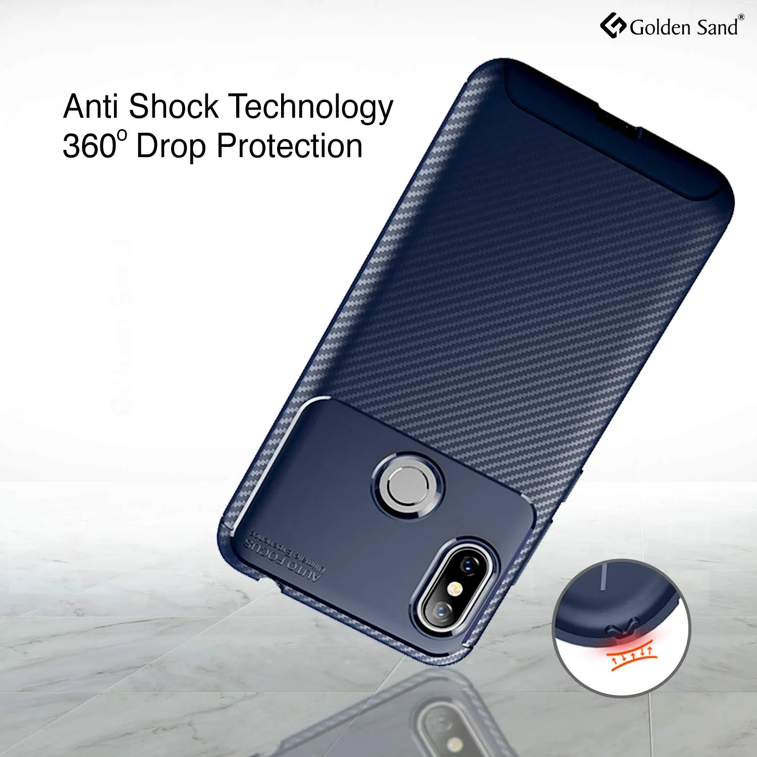 Aramid Fibre Series Shockproof Armor Back Cover for Redmi Note 6 Pro, 6.26 inch, Blue