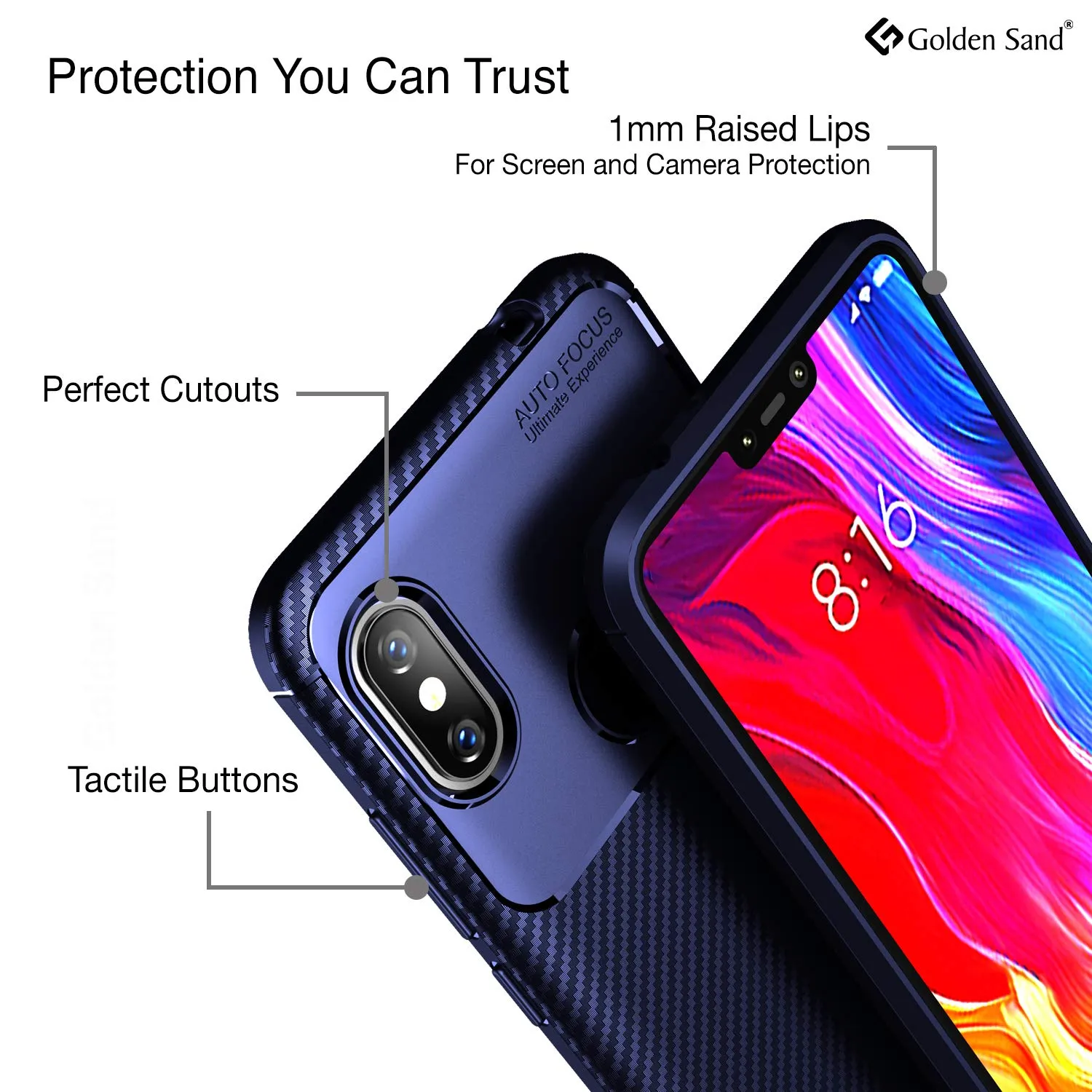 Aramid Fibre Series Shockproof Armor Back Cover for Redmi Note 6 Pro, 6.26 inch, Blue