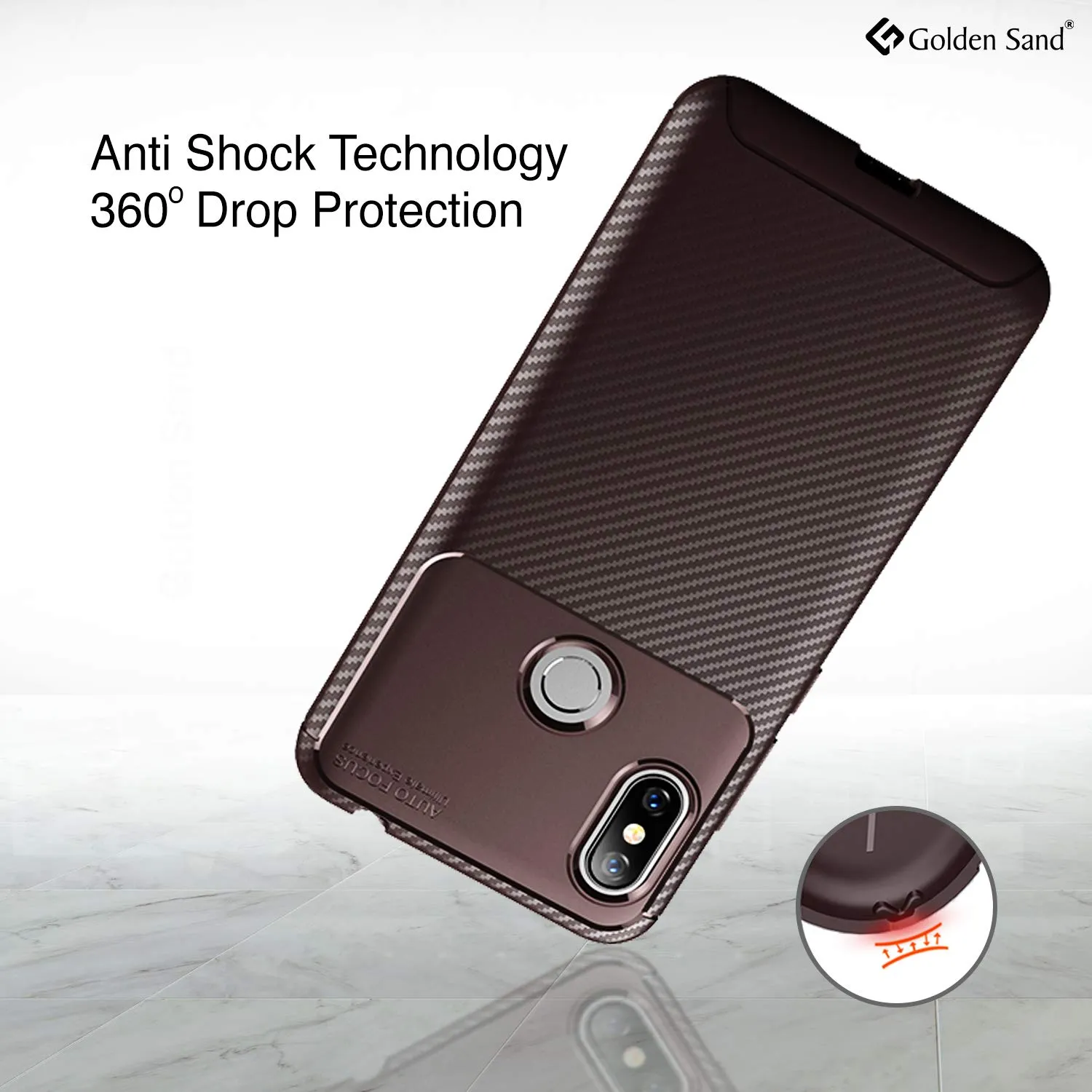 Aramid Fibre Series Shockproof Armor Back Cover for Redmi Note 6 Pro, 6.26 inch, Brown