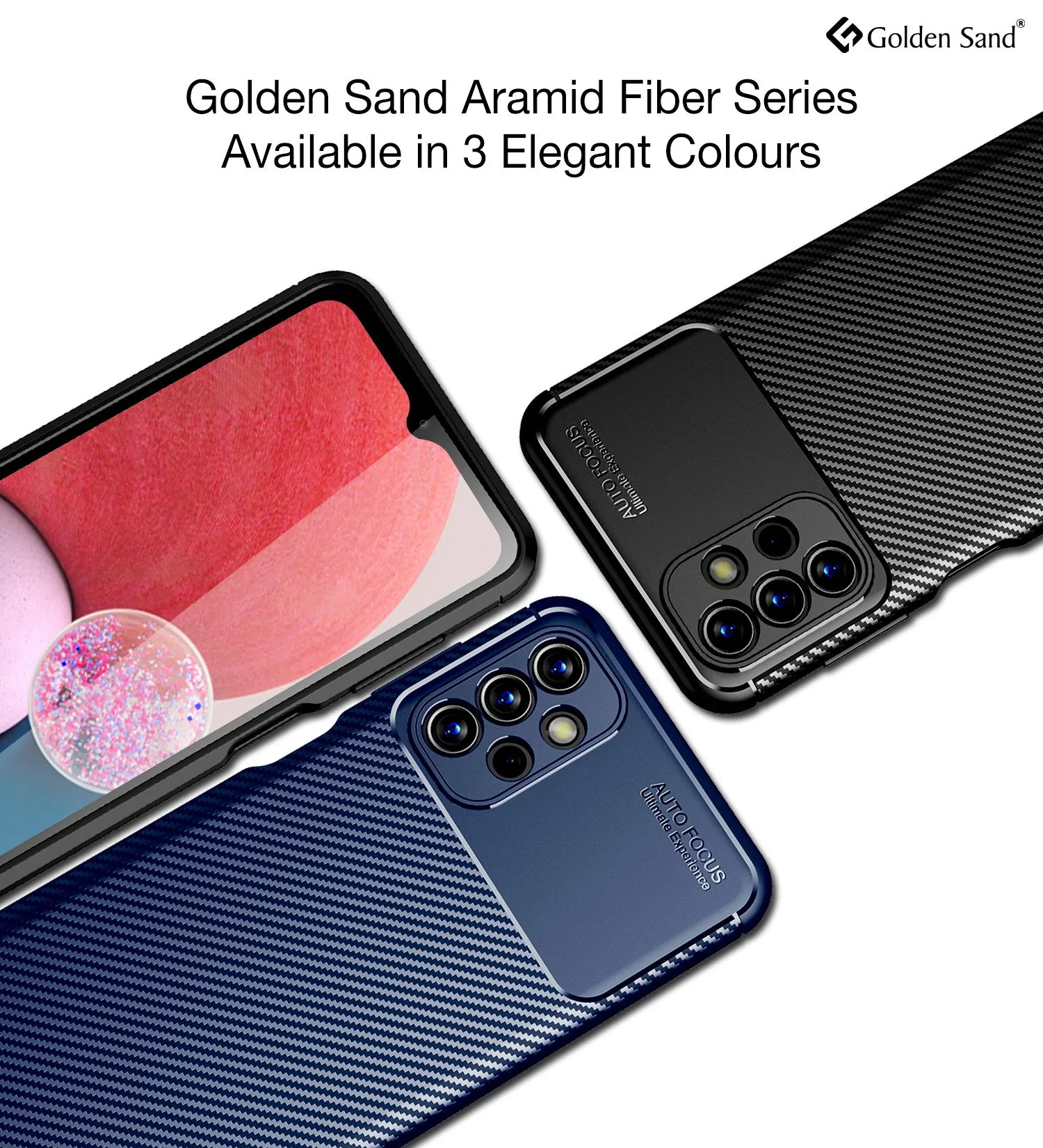 Aramid Fibre Series Shockproof Armor Back Cover for Samsung Galaxy A13 4G, 6.6 inch, Blue