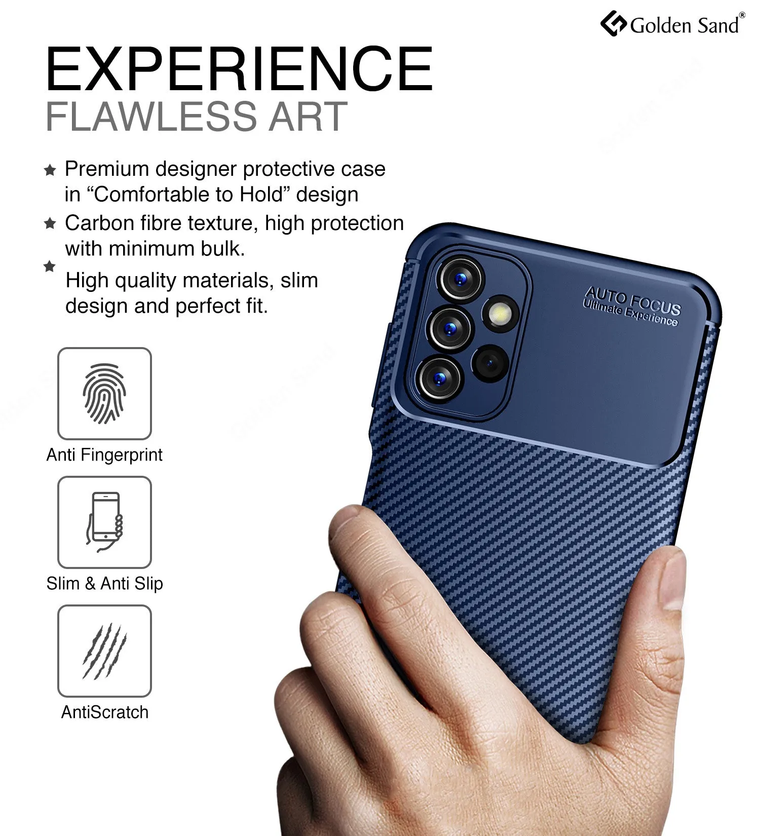 Aramid Fibre Series Shockproof Armor Back Cover for Samsung Galaxy A13 4G, 6.6 inch, Blue