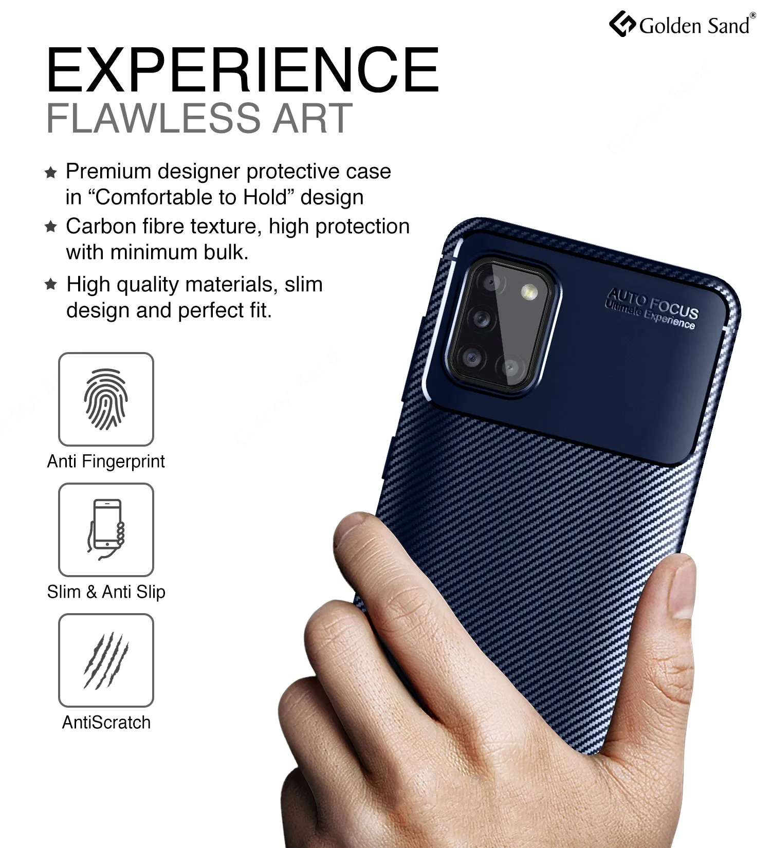 Aramid Fibre Series Shockproof Armor Back Cover for Samsung Galaxy A31 6.4 inch, Blue