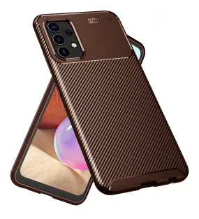 Aramid Fibre Series Shockproof Armor Back Cover for Samsung Galaxy A32 4G, 6.4 inch, Brown