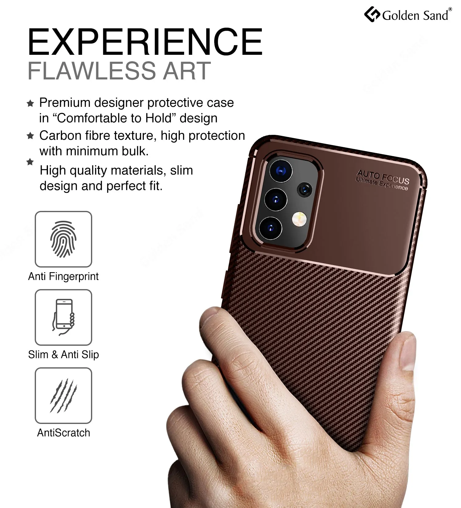 Aramid Fibre Series Shockproof Armor Back Cover for Samsung Galaxy A32 4G, 6.4 inch, Brown