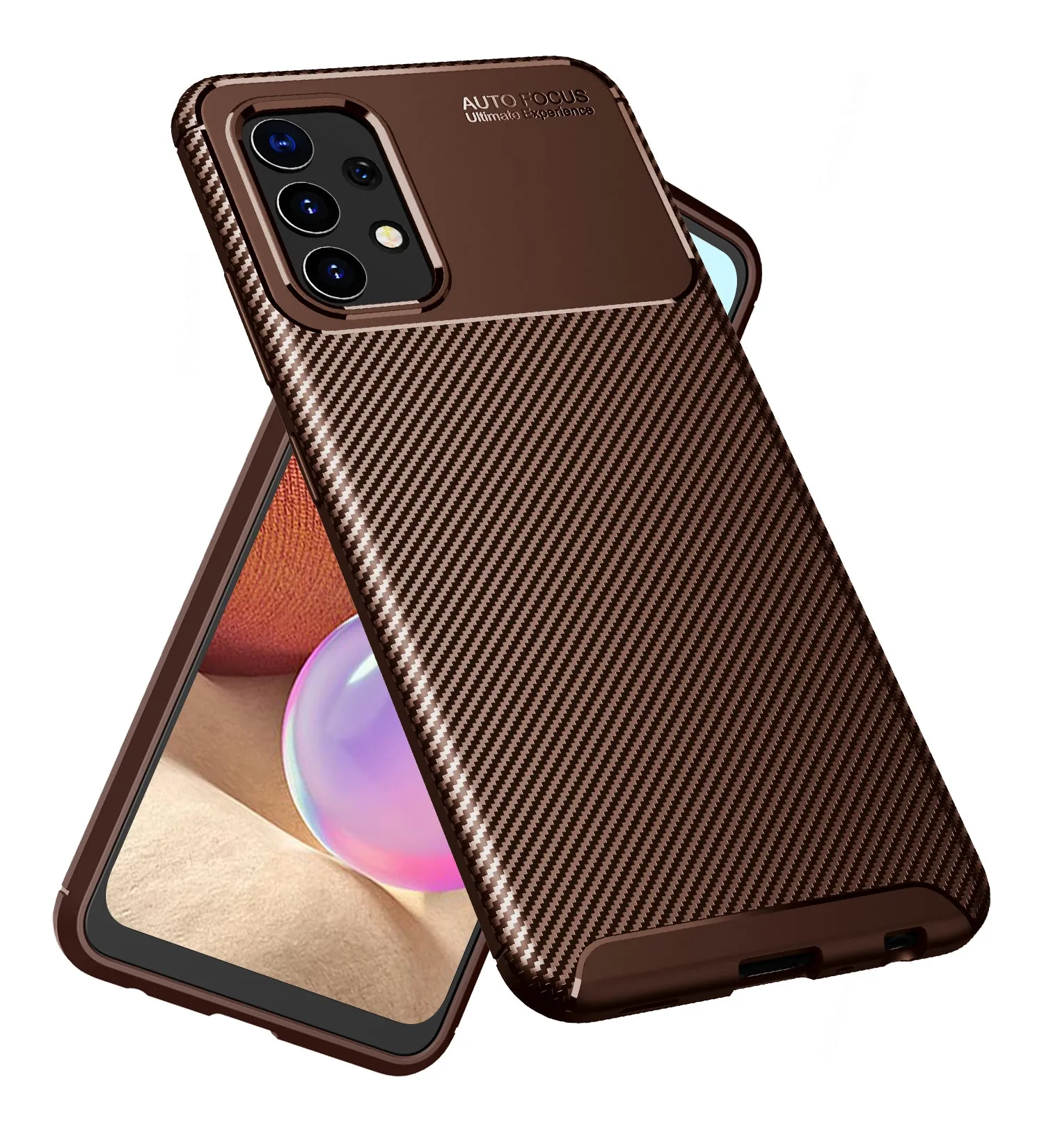 Aramid Fibre Series Shockproof Armor Back Cover for Samsung Galaxy A32 4G, 6.4 inch, Brown
