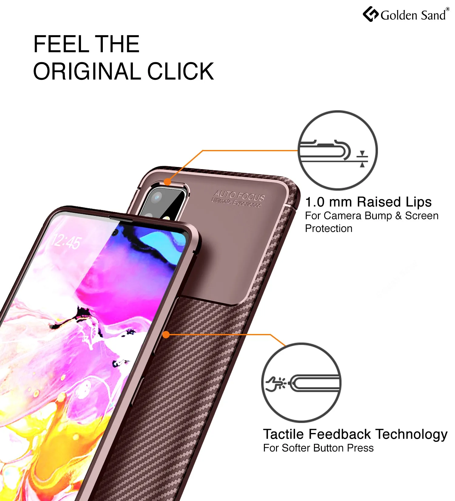 Aramid Fibre Series Shockproof Armor Back Cover for Samsung Galaxy A51 6.5 inch, Brown