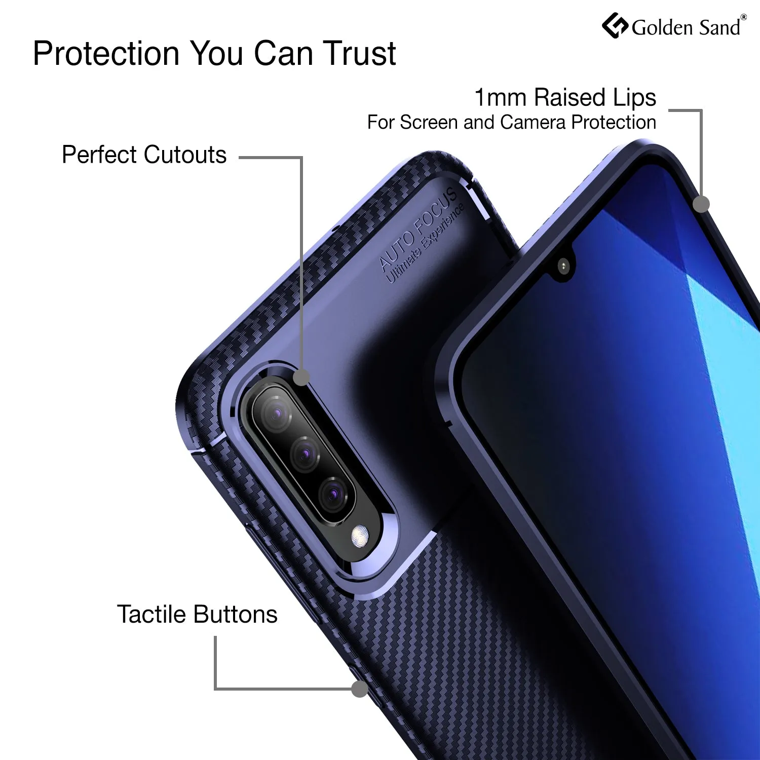 Aramid Fibre Series Shockproof Armor Back Cover for Samsung Galaxy A70, Samsung Galaxy A70s, 6.7 inch, Blue