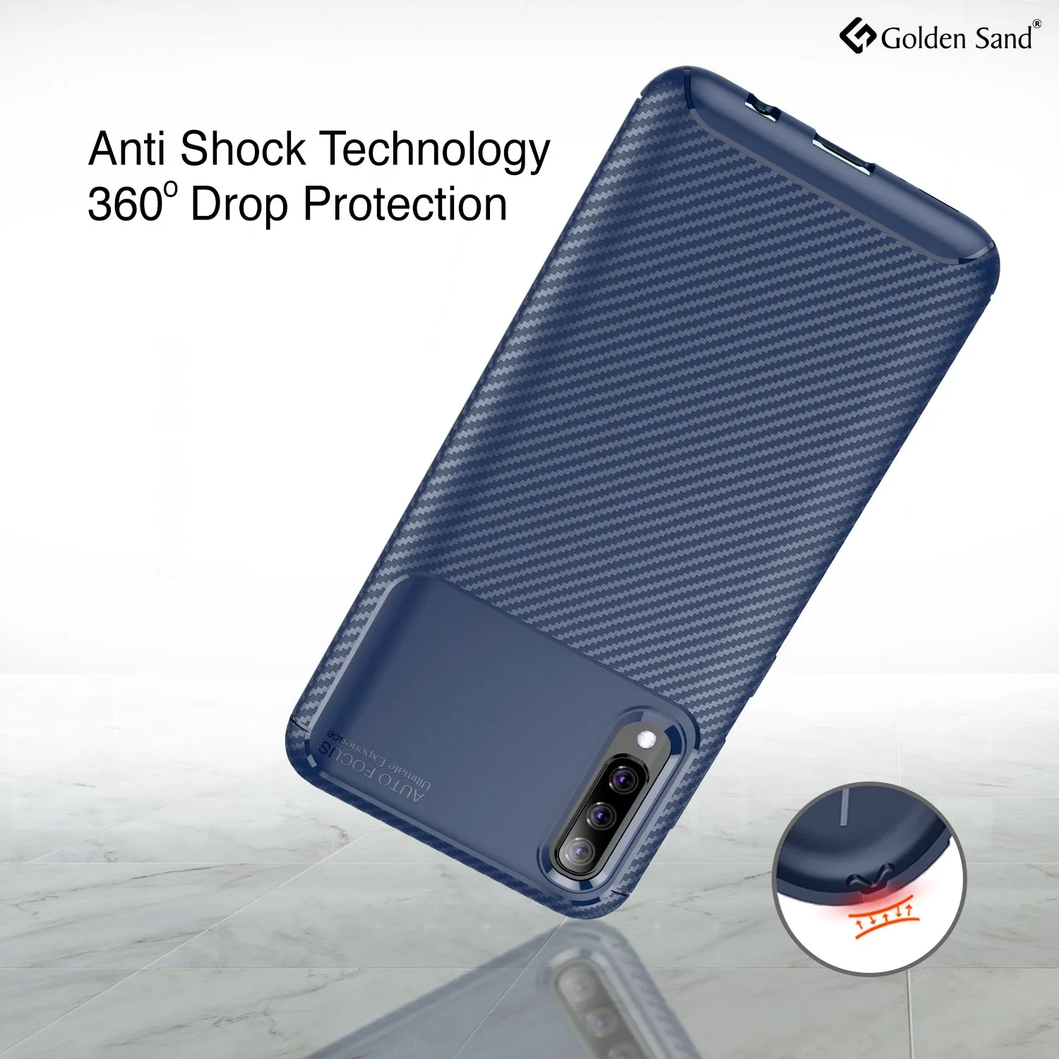 Aramid Fibre Series Shockproof Armor Back Cover for Samsung Galaxy A70, Samsung Galaxy A70s, 6.7 inch, Blue