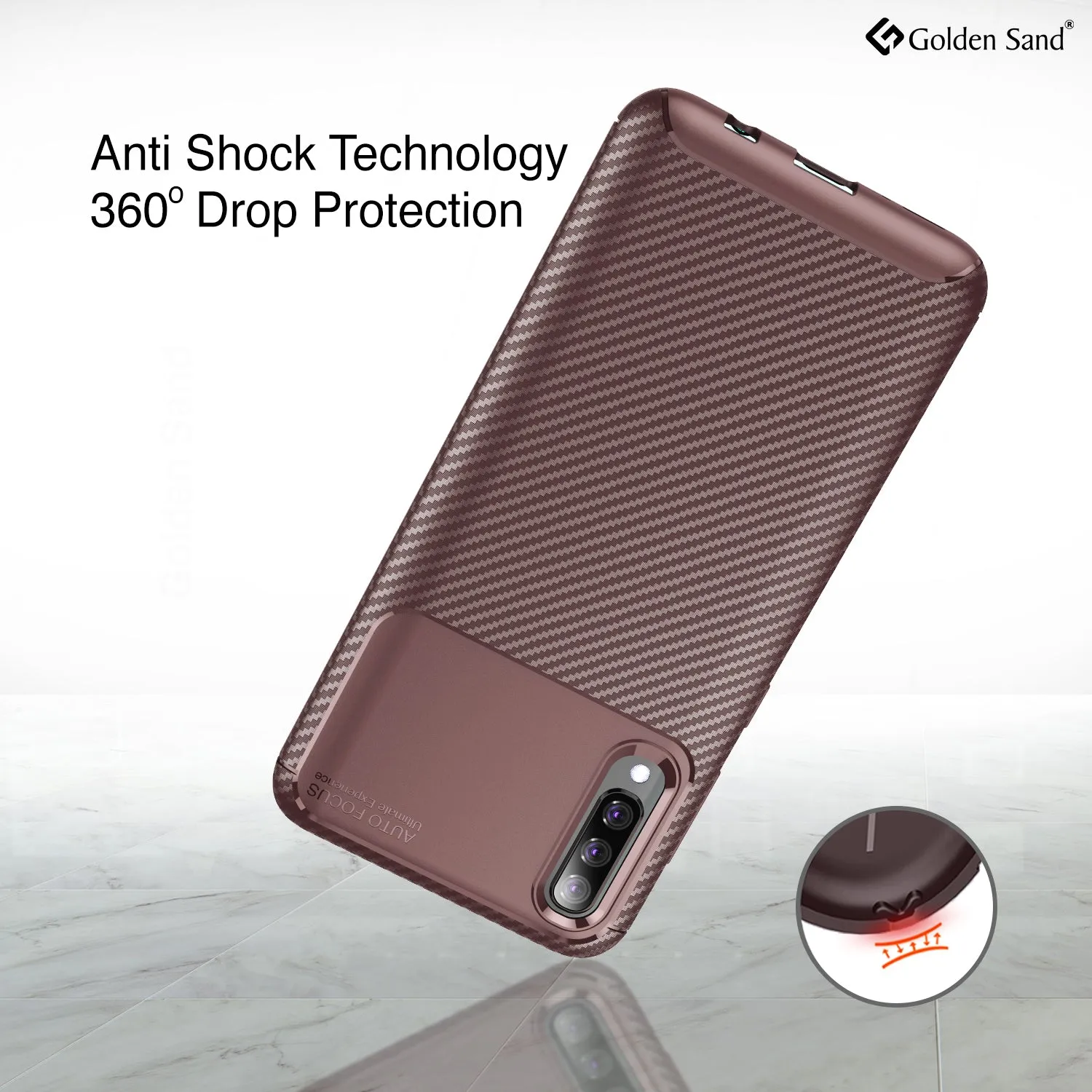 Aramid Fibre Series Shockproof Armor Back Cover for Samsung Galaxy A70, Samsung Galaxy A70s, 6.7 inch, Brown