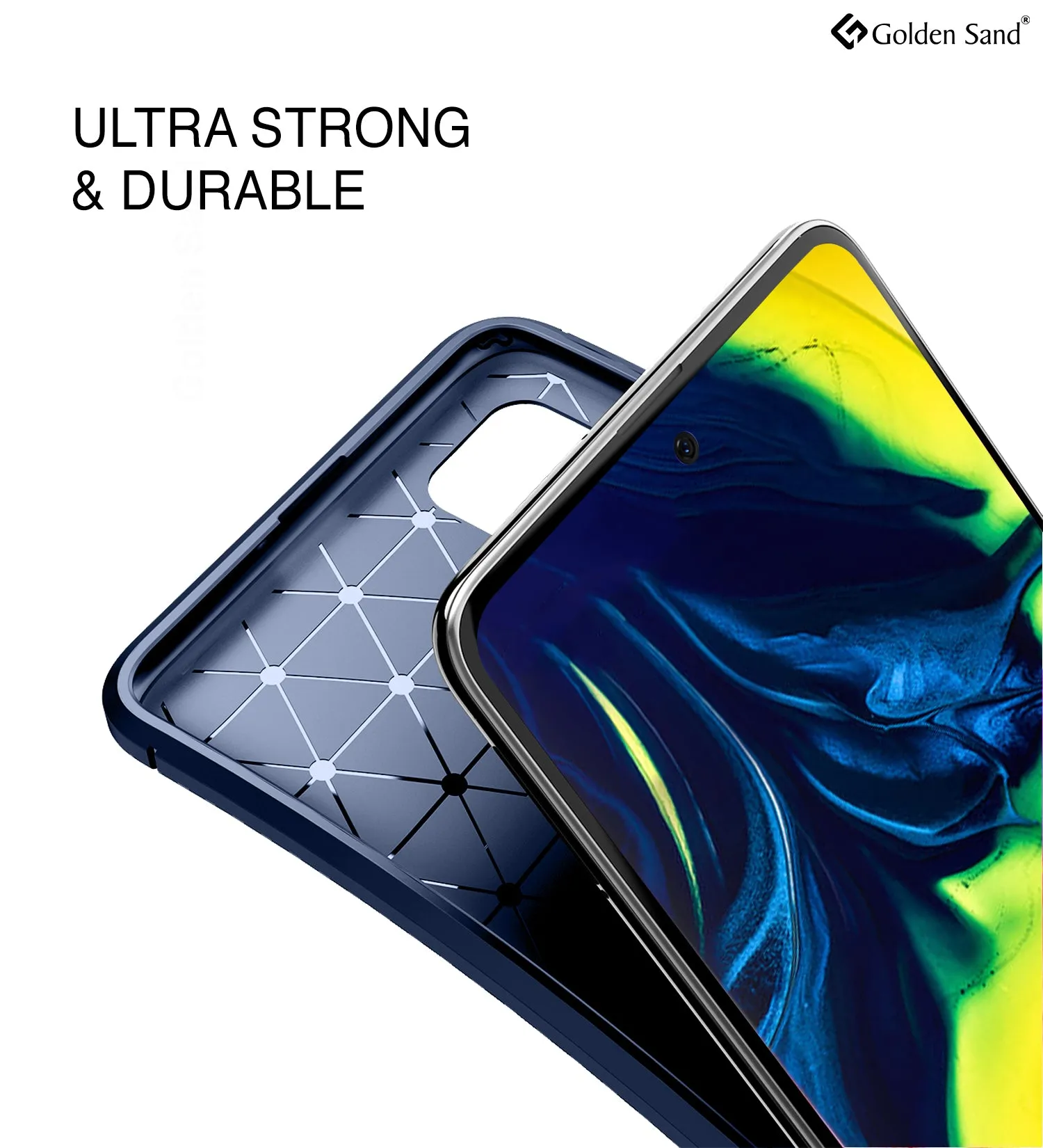 Aramid Fibre Series Shockproof Armor Back Cover for Samsung Galaxy A71 6.7 inch, Blue