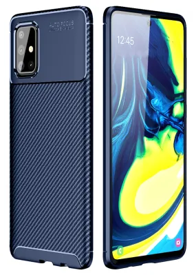 Aramid Fibre Series Shockproof Armor Back Cover for Samsung Galaxy A71 6.7 inch, Blue