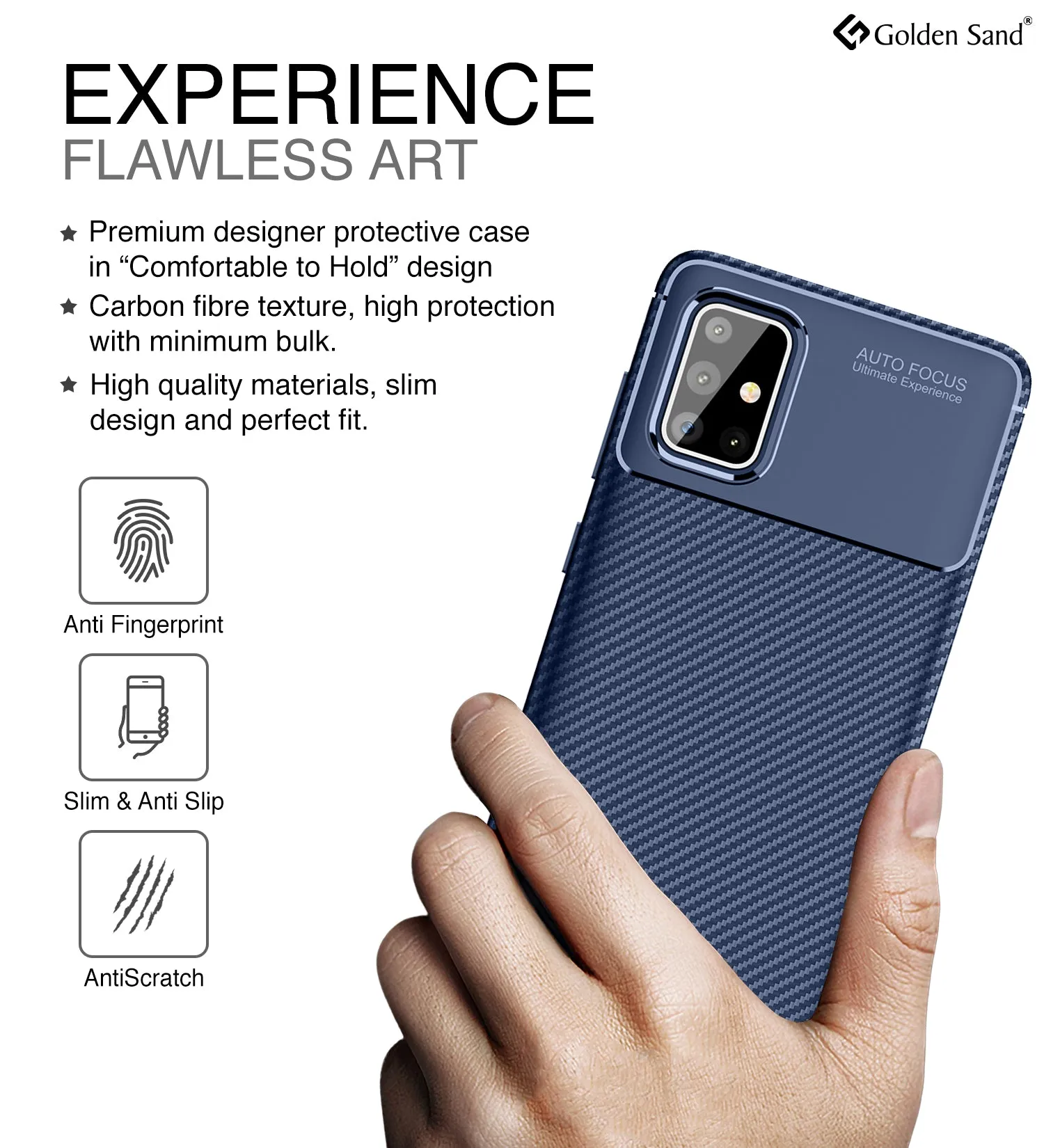 Aramid Fibre Series Shockproof Armor Back Cover for Samsung Galaxy A71 6.7 inch, Blue