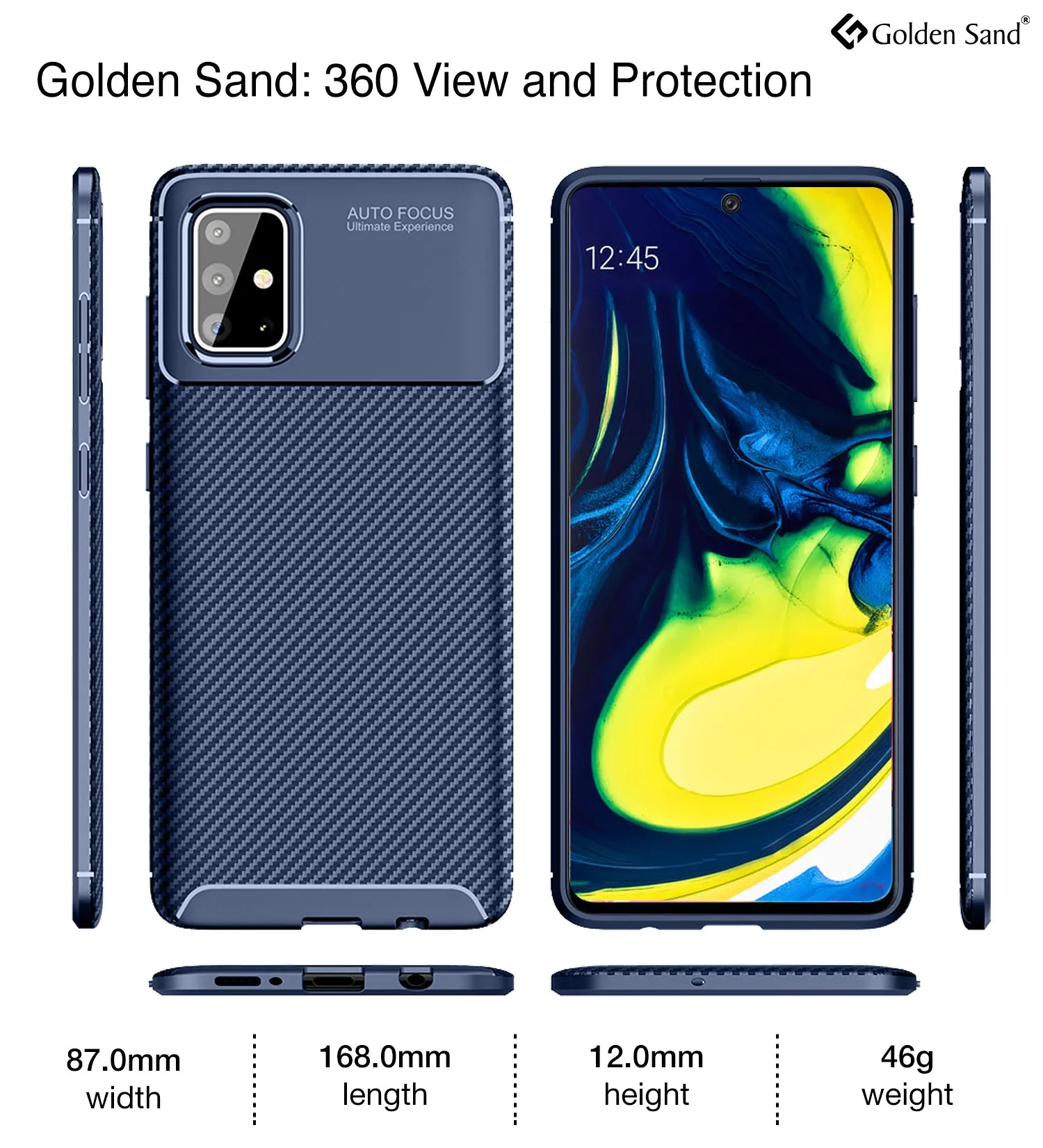 Aramid Fibre Series Shockproof Armor Back Cover for Samsung Galaxy A71 6.7 inch, Blue