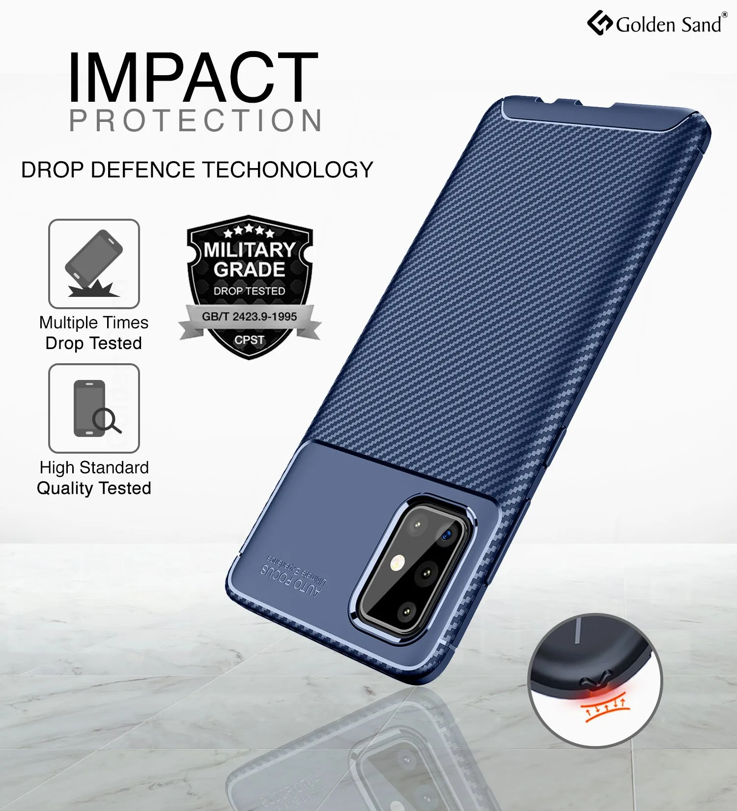 Aramid Fibre Series Shockproof Armor Back Cover for Samsung Galaxy A71 6.7 inch, Blue