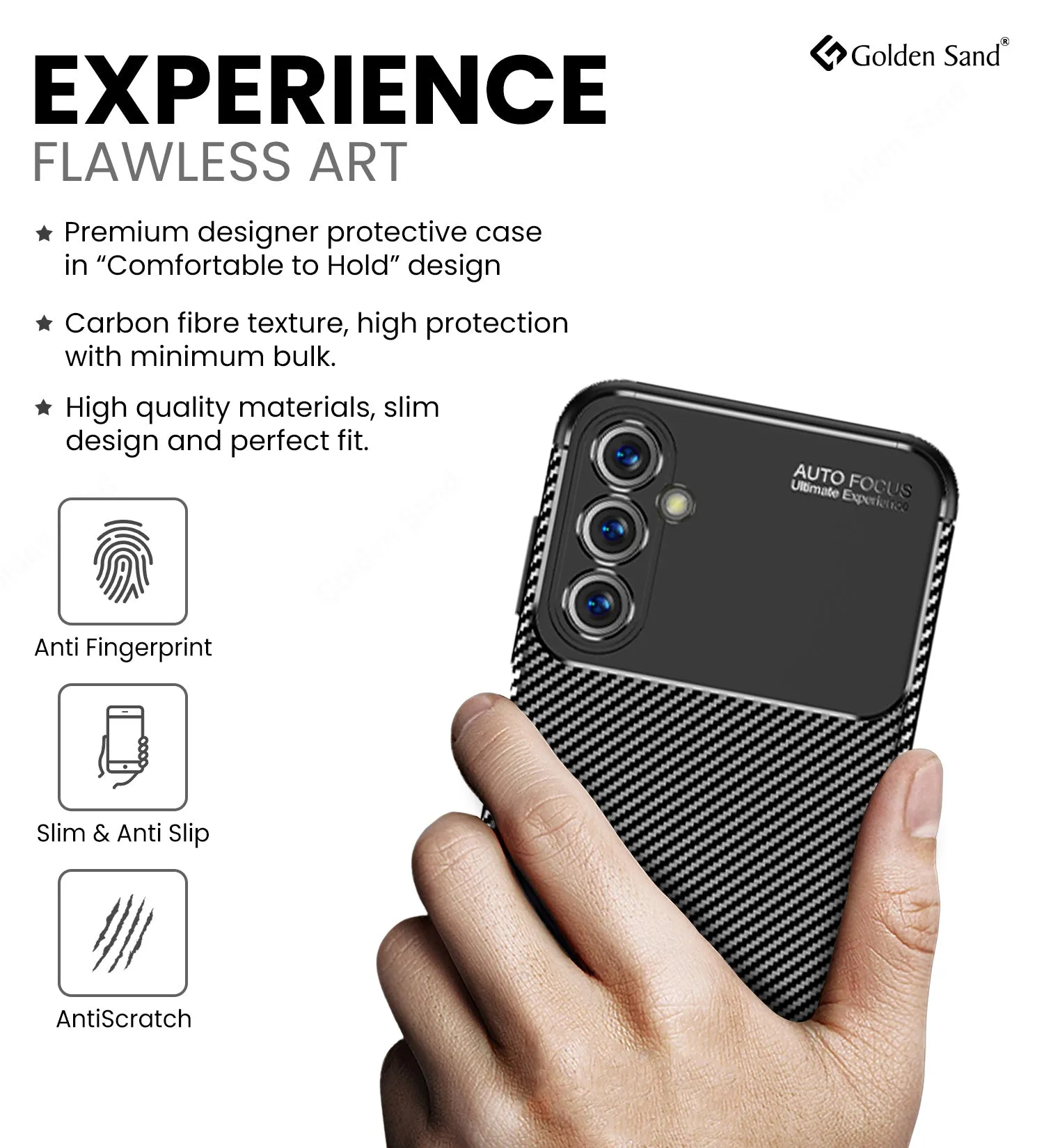 Aramid Fibre Series Shockproof Armor Back Cover for Samsung Galaxy F54 5G, 6.7 inch, Black