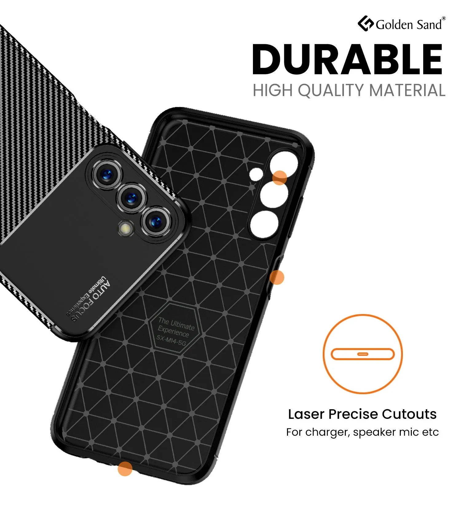 Aramid Fibre Series Shockproof Armor Back Cover for Samsung Galaxy F54 5G, 6.7 inch, Black