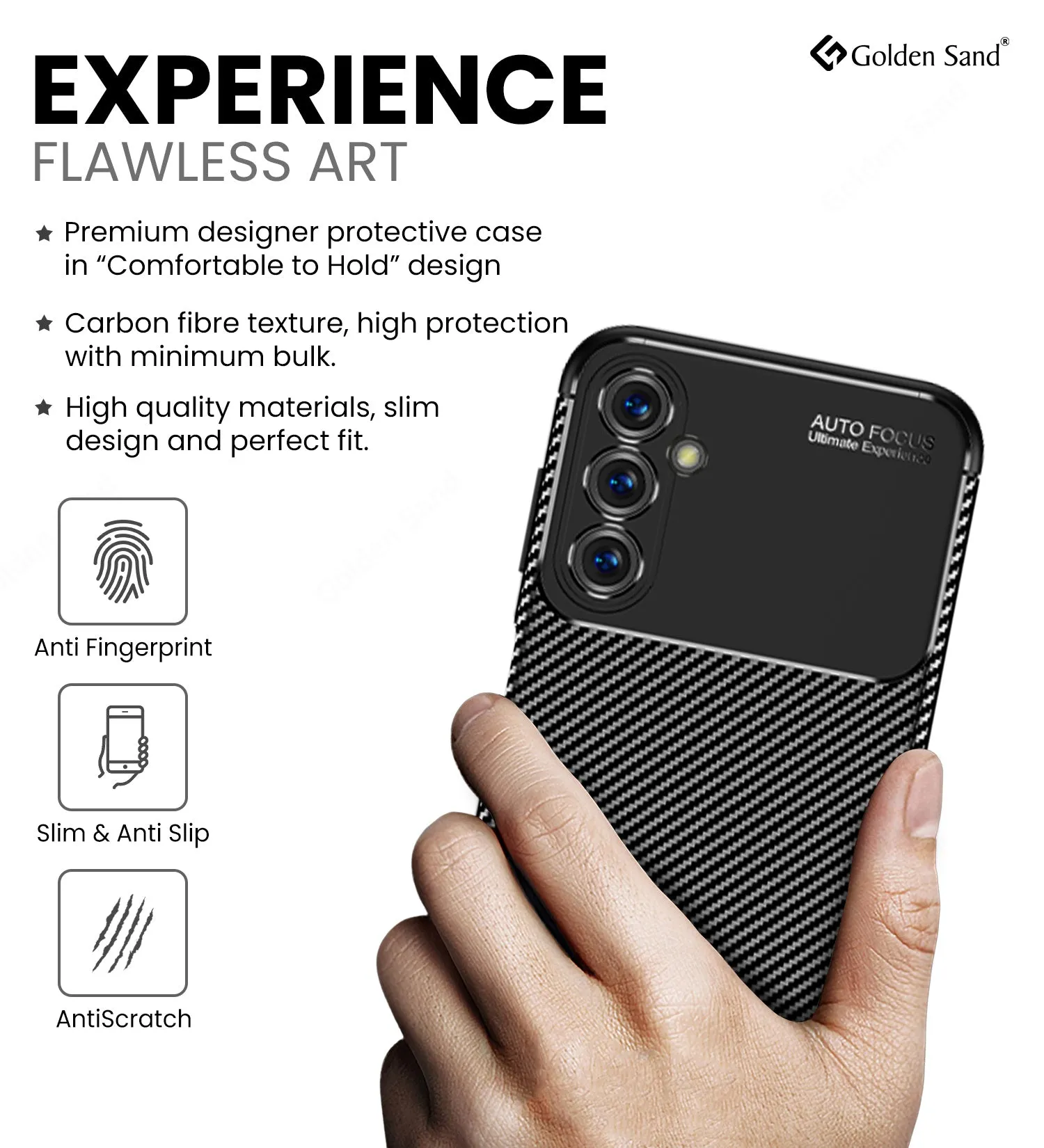 Aramid Fibre Series Shockproof Armor Back Cover for Samsung Galaxy M14 5G, 6.6 inch, Black