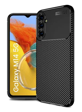 Aramid Fibre Series Shockproof Armor Back Cover for Samsung Galaxy M14 5G, 6.6 inch, Black