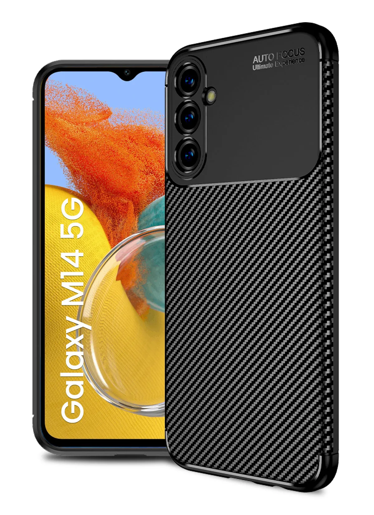 Aramid Fibre Series Shockproof Armor Back Cover for Samsung Galaxy M14 5G, 6.6 inch, Black