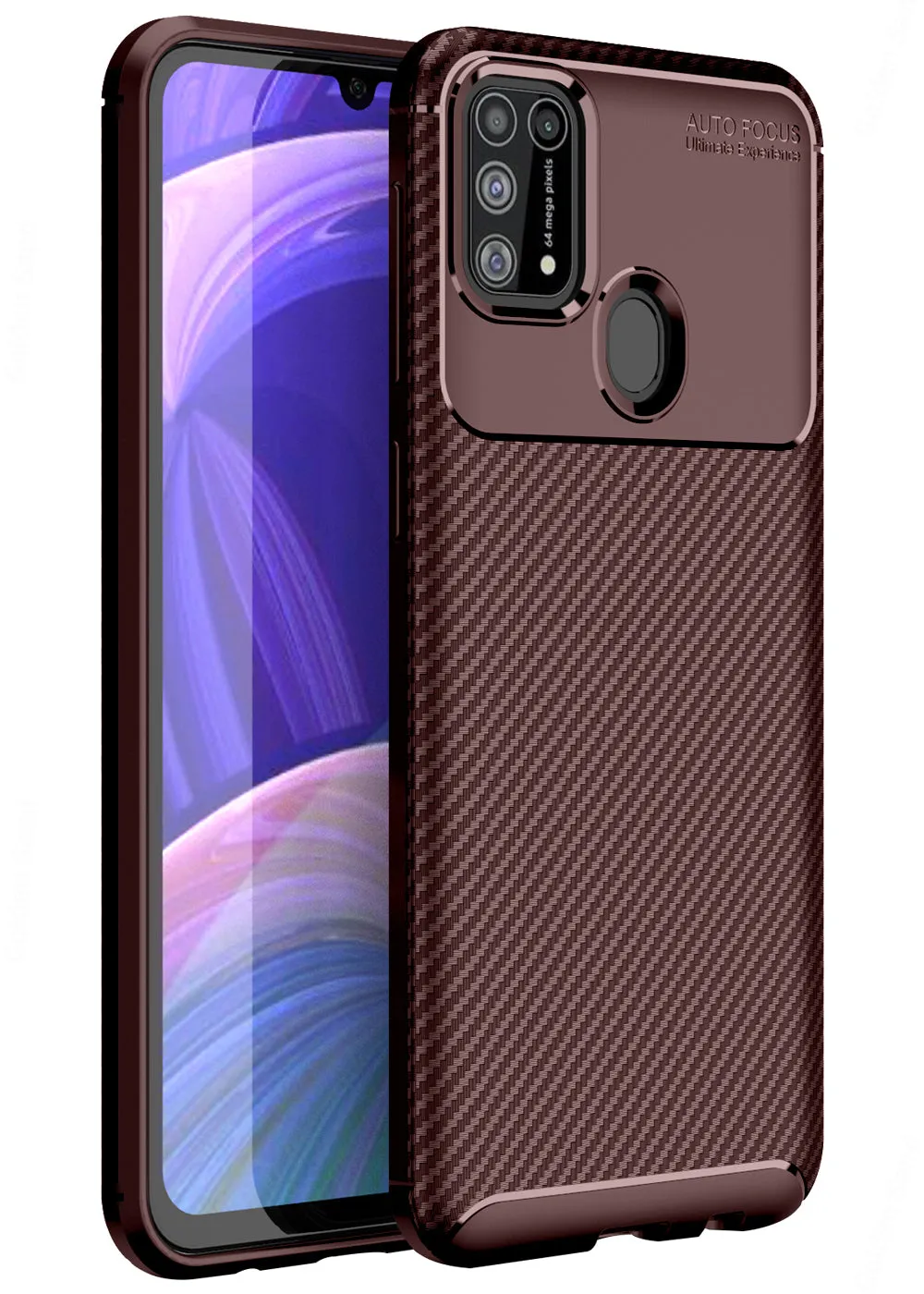 Aramid Fibre Series Shockproof Armor Back Cover for Samsung Galaxy M31, Samsung Galaxy F41 6.4 inch, Brown