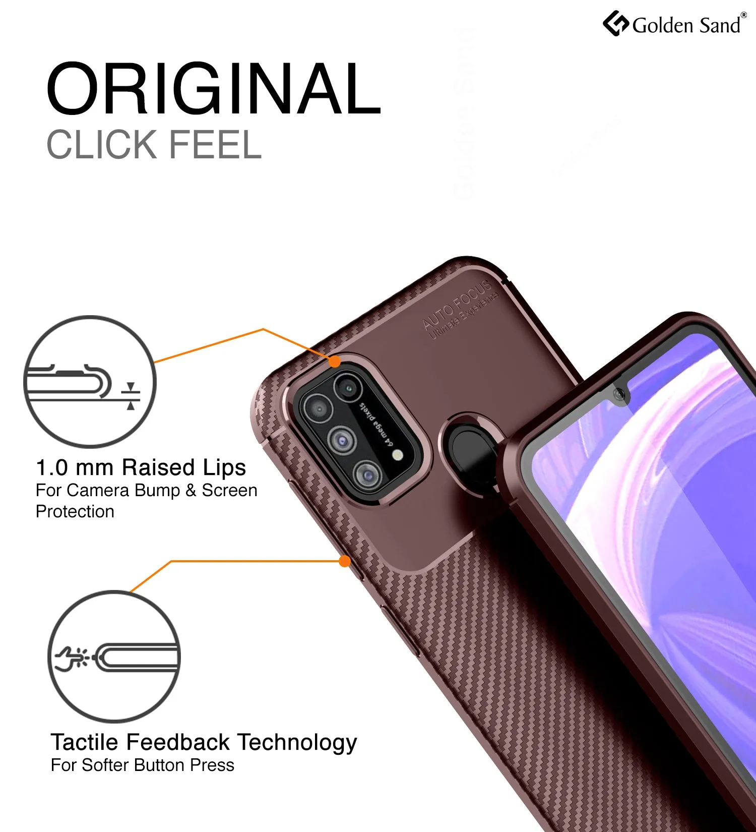 Aramid Fibre Series Shockproof Armor Back Cover for Samsung Galaxy M31, Samsung Galaxy F41 6.4 inch, Brown