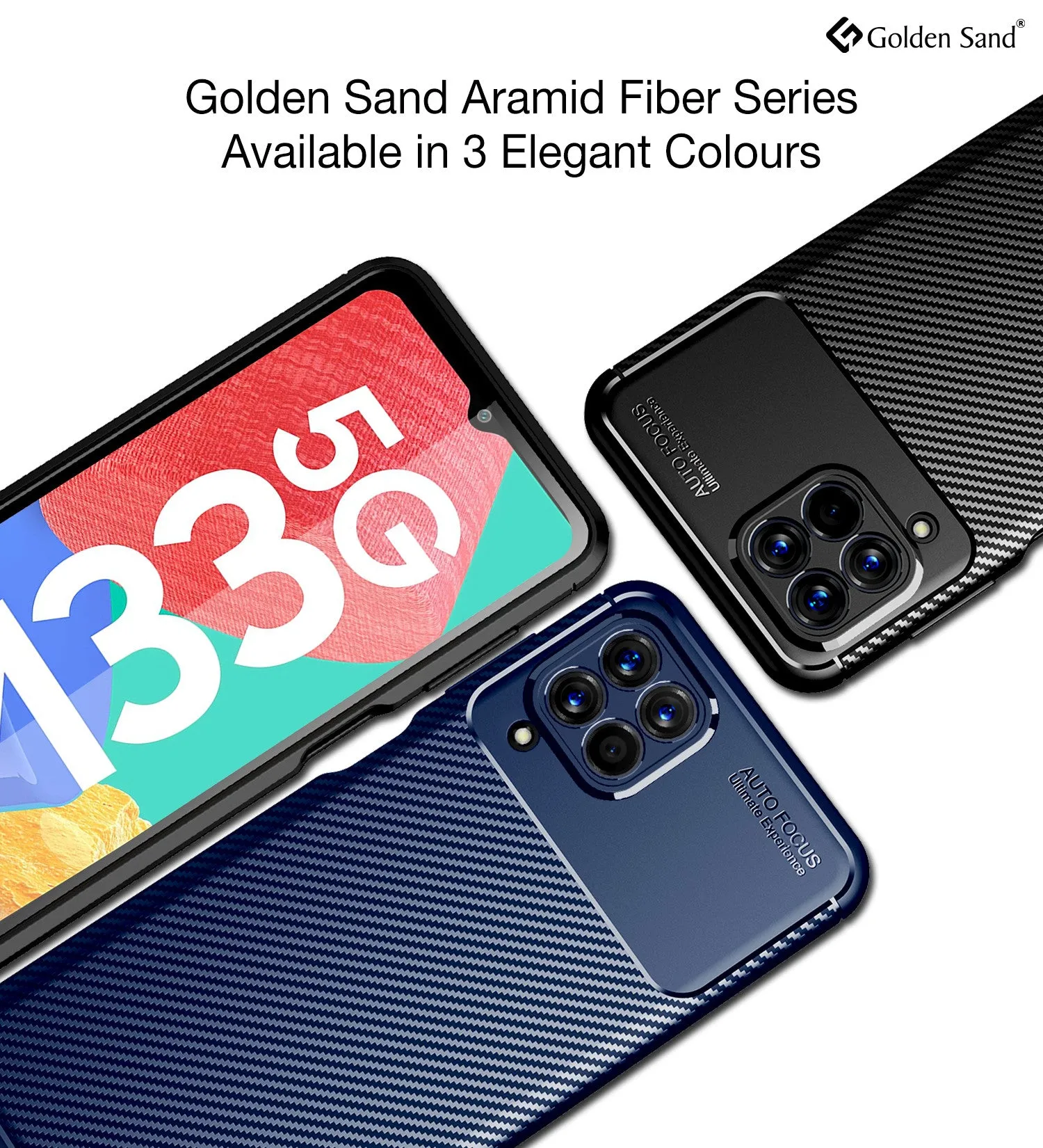 Aramid Fibre Series Shockproof Armor Back Cover for Samsung Galaxy M33 5G, 6.6 inch, Black