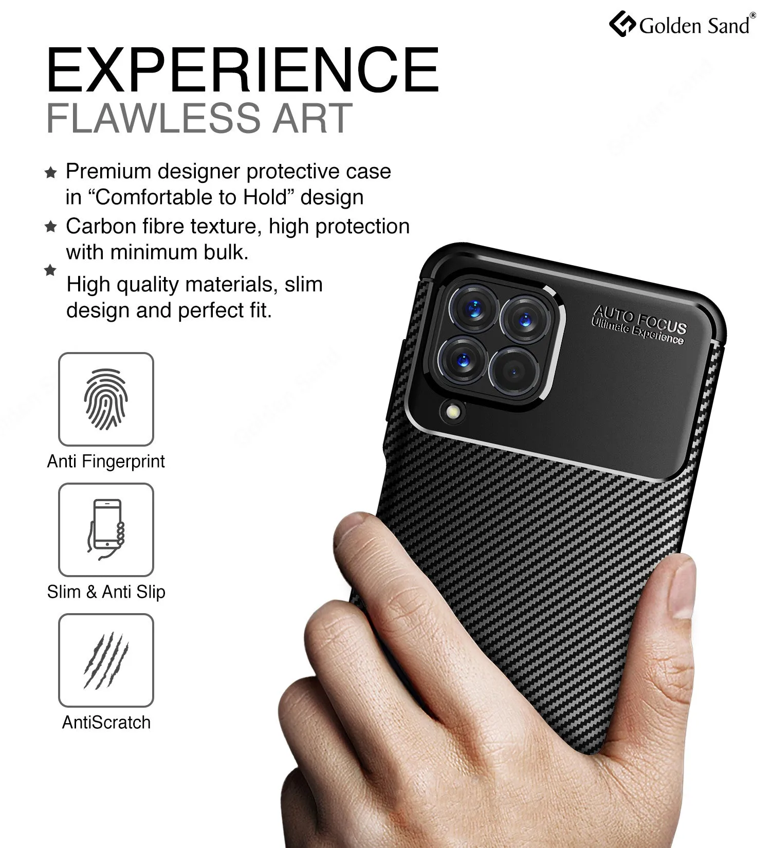 Aramid Fibre Series Shockproof Armor Back Cover for Samsung Galaxy M33 5G, 6.6 inch, Black