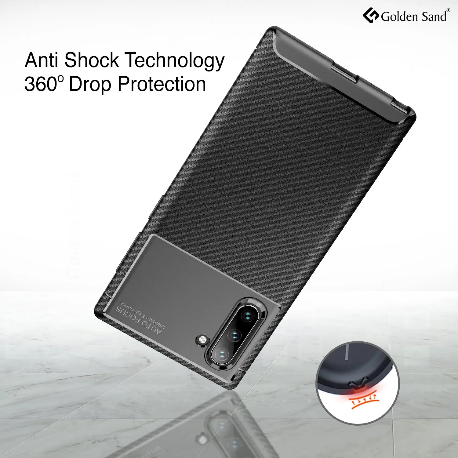 Aramid Fibre Series Shockproof Armor Back Cover for Samsung Galaxy Note 10 6.7 inch, Black