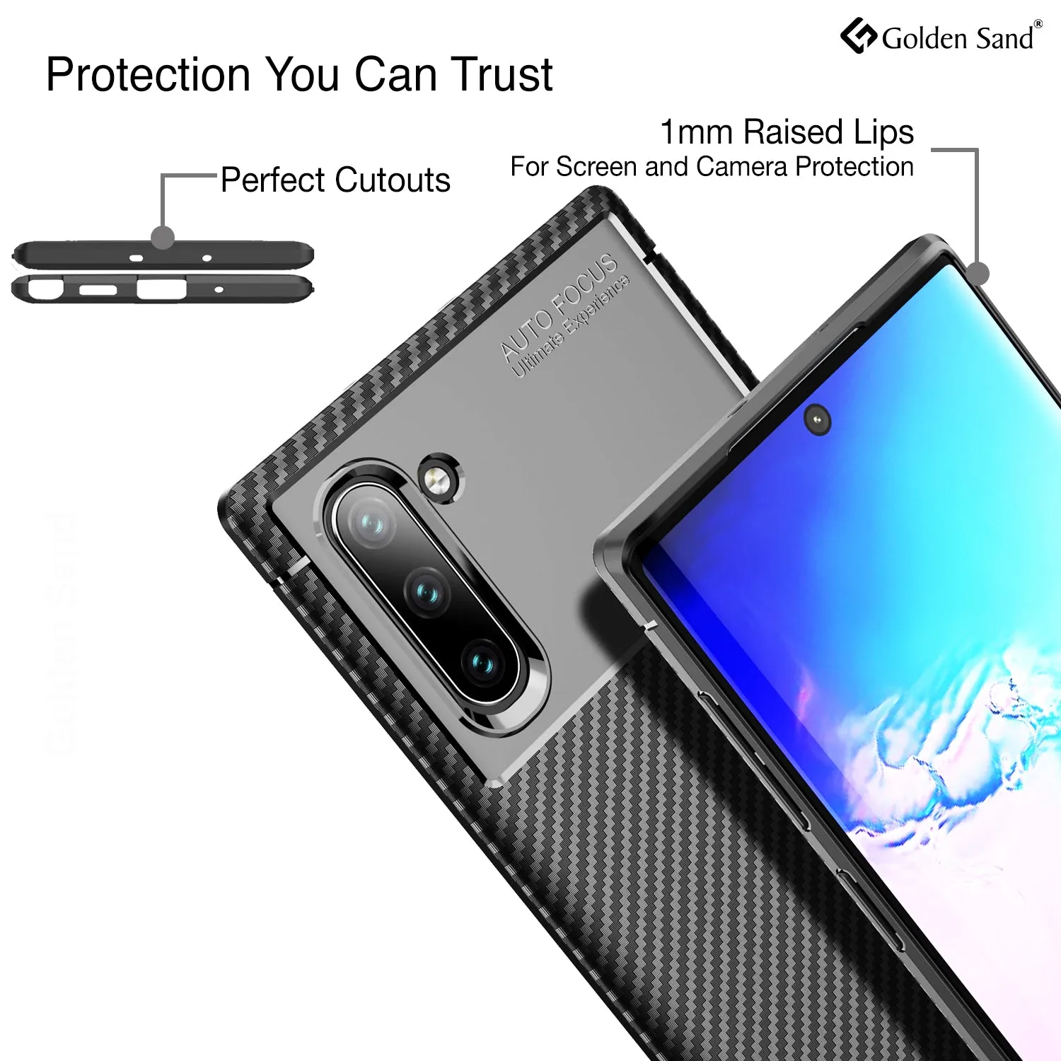 Aramid Fibre Series Shockproof Armor Back Cover for Samsung Galaxy Note 10 6.7 inch, Black