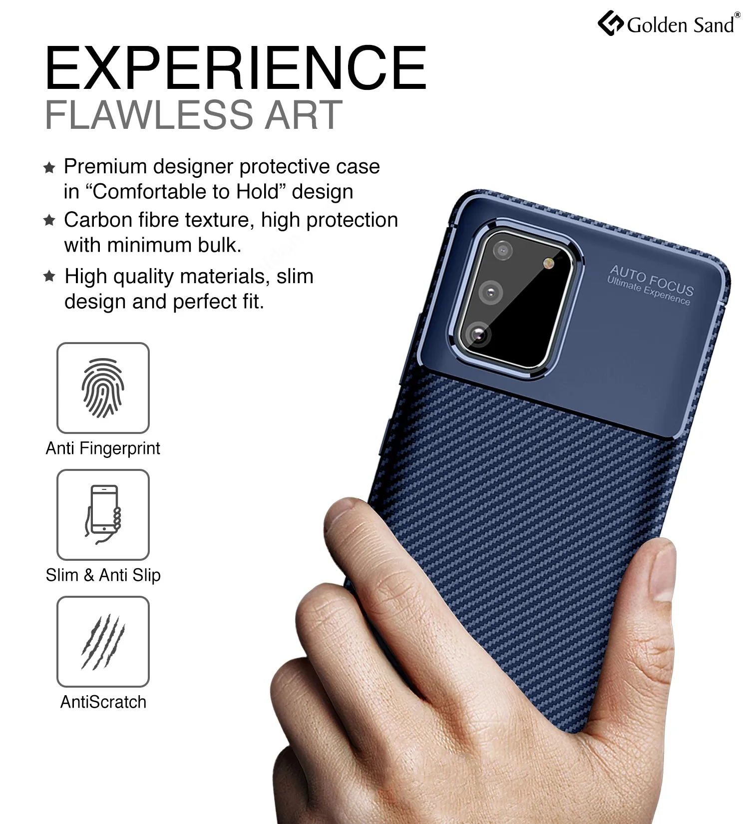 Aramid Fibre Series Shockproof Armor Back Cover for Samsung Galaxy S10 Lite 6.7 inch, Blue