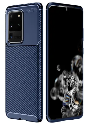 Aramid Fibre Series Shockproof Armor Back Cover for Samsung Galaxy S20 Ultra 6.9 inch, Blue
