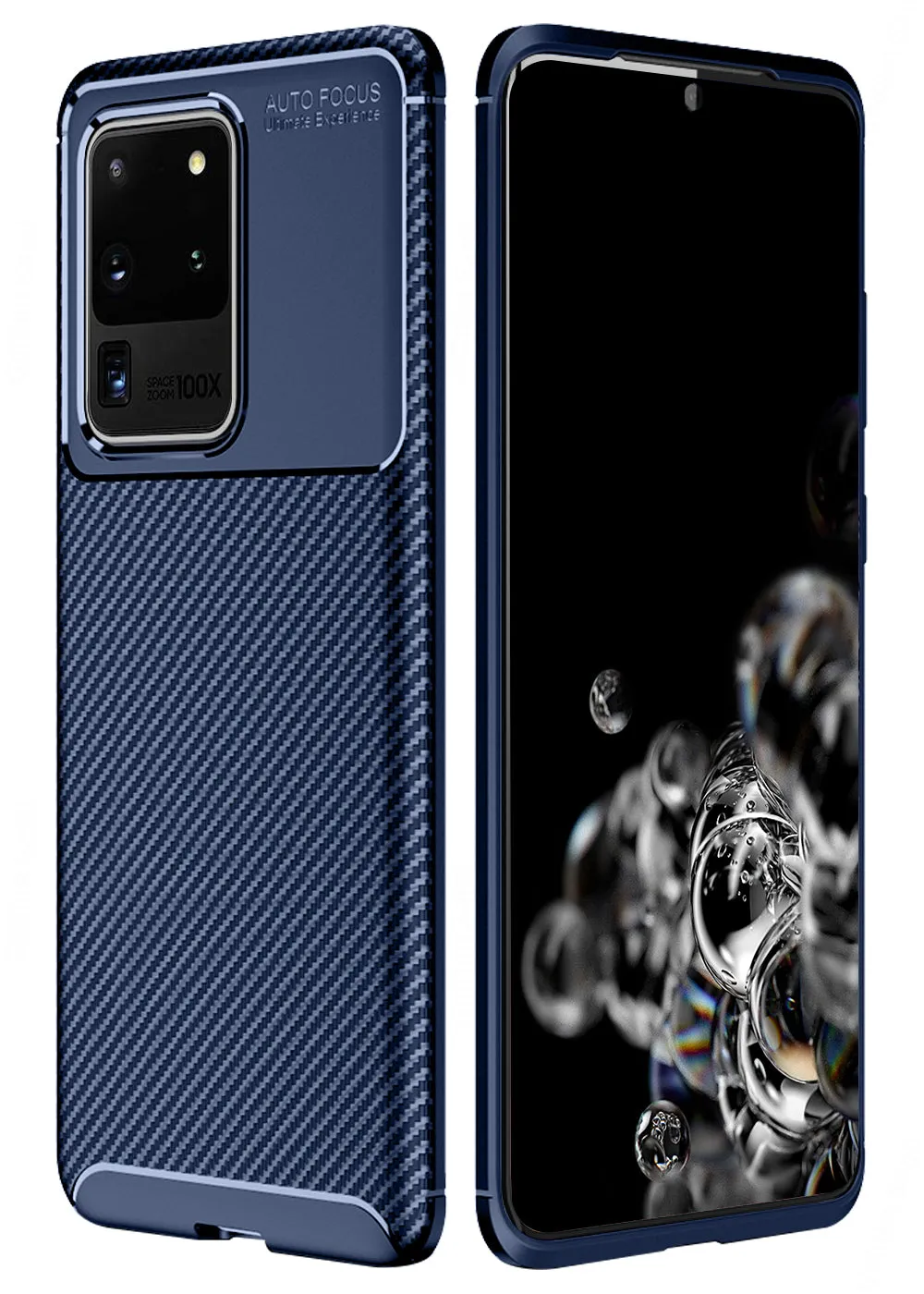 Aramid Fibre Series Shockproof Armor Back Cover for Samsung Galaxy S20 Ultra 6.9 inch, Blue