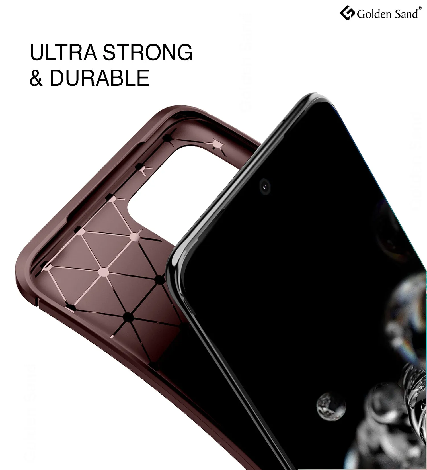 Aramid Fibre Series Shockproof Armor Back Cover for Samsung Galaxy S20 Ultra 6.9 inch, Brown