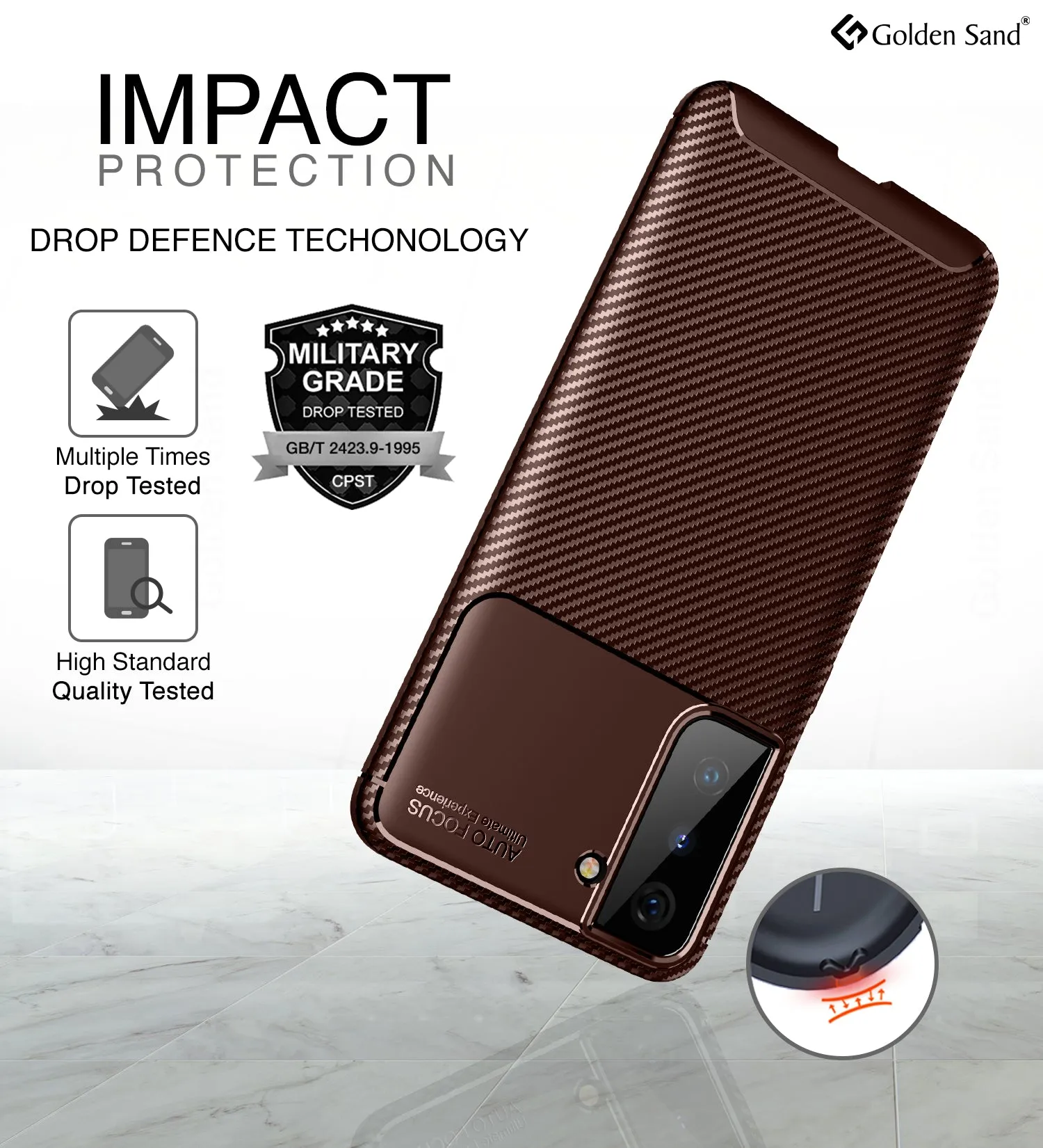 Aramid Fibre Series Shockproof Armor Back Cover for Samsung Galaxy S21 5G, 6.2 inch, Pacific Brown