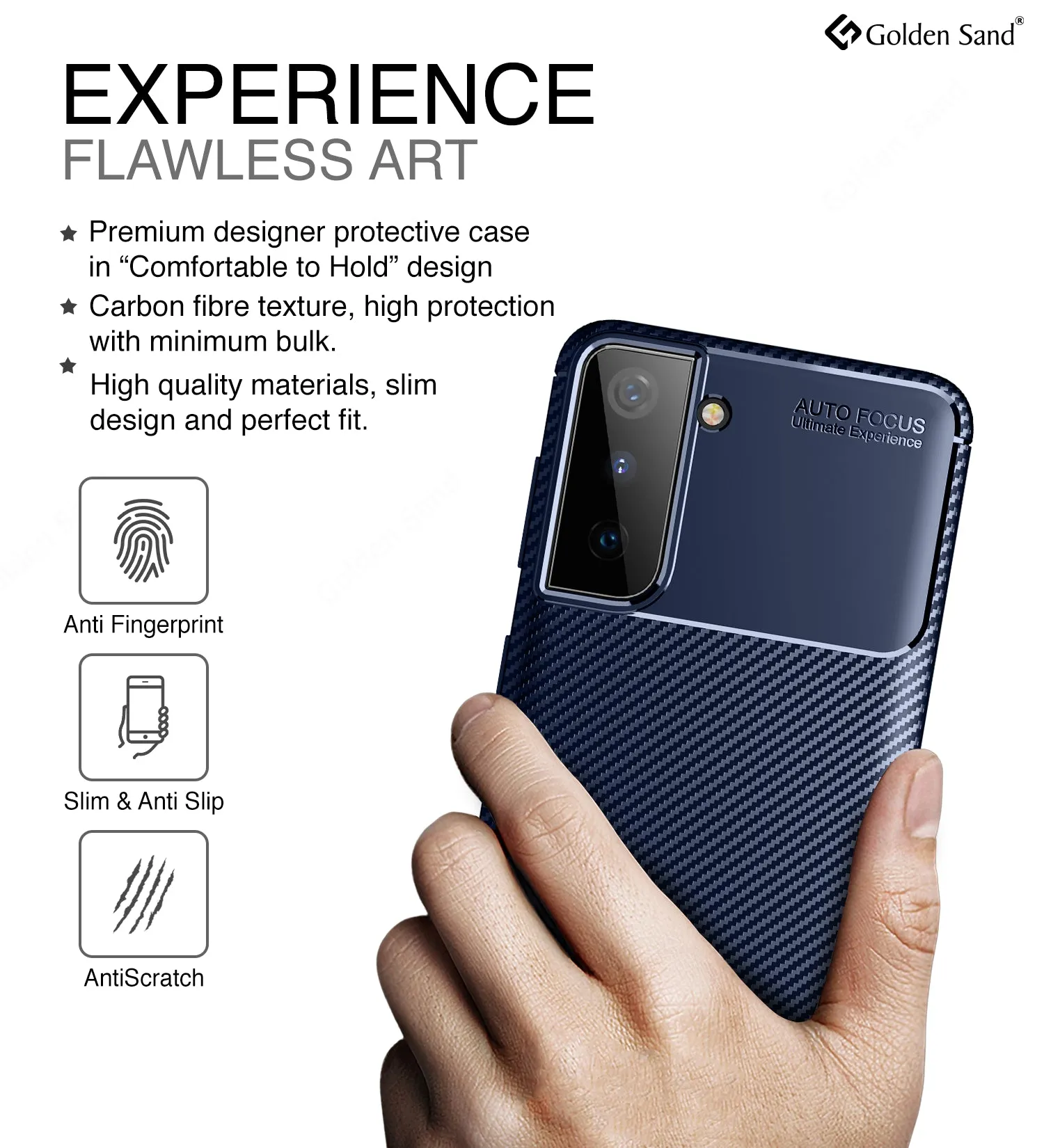 Aramid Fibre Series Shockproof Armor Back Cover for Samsung Galaxy S21 Plus, 6.7 inch, Atlantic Blue