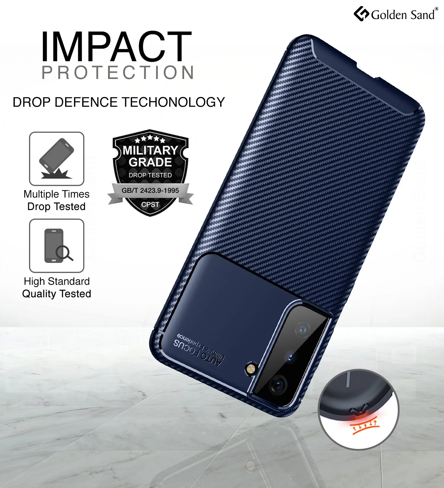 Aramid Fibre Series Shockproof Armor Back Cover for Samsung Galaxy S21 Plus, 6.7 inch, Atlantic Blue