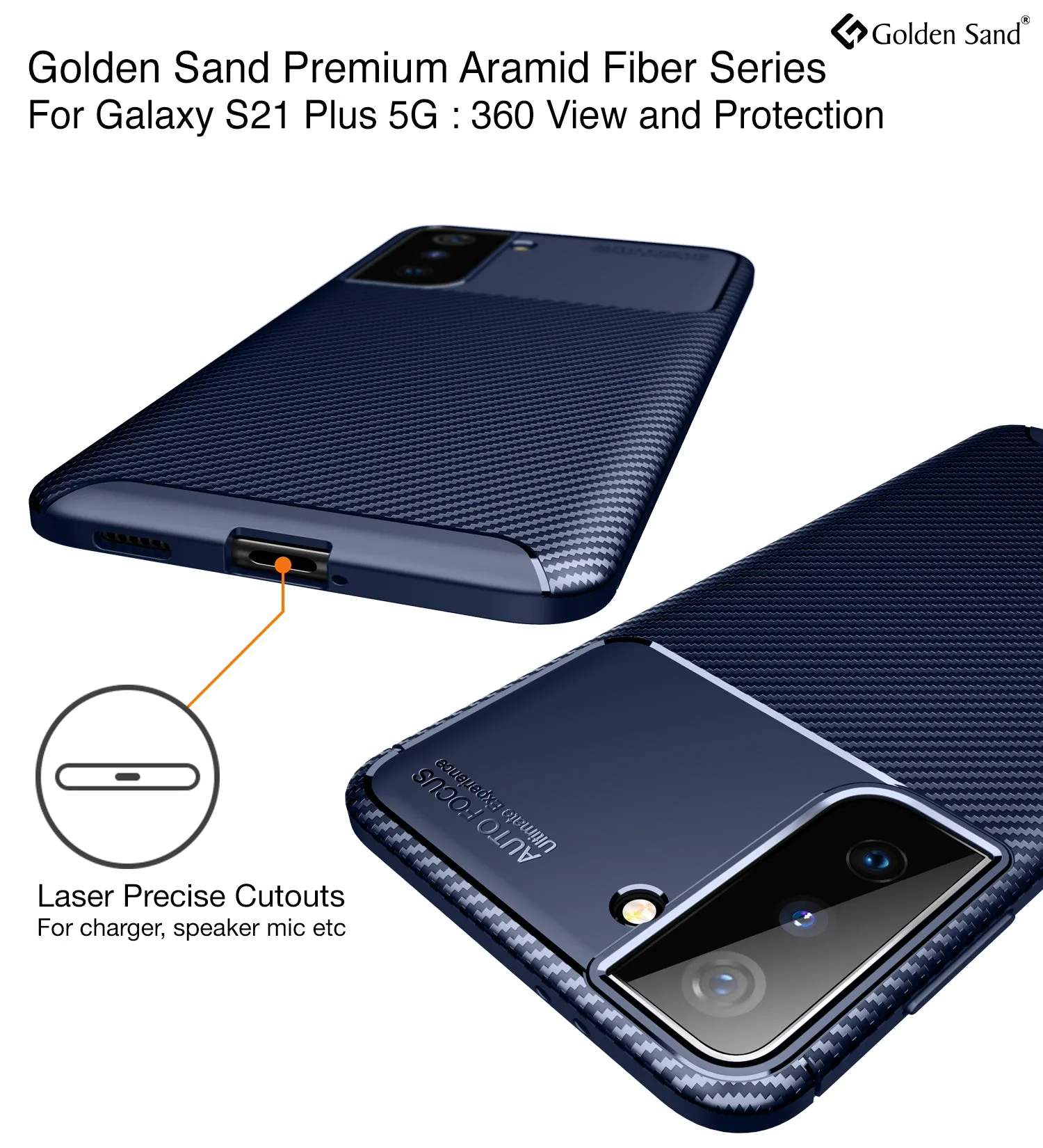 Aramid Fibre Series Shockproof Armor Back Cover for Samsung Galaxy S21 Plus, 6.7 inch, Atlantic Blue