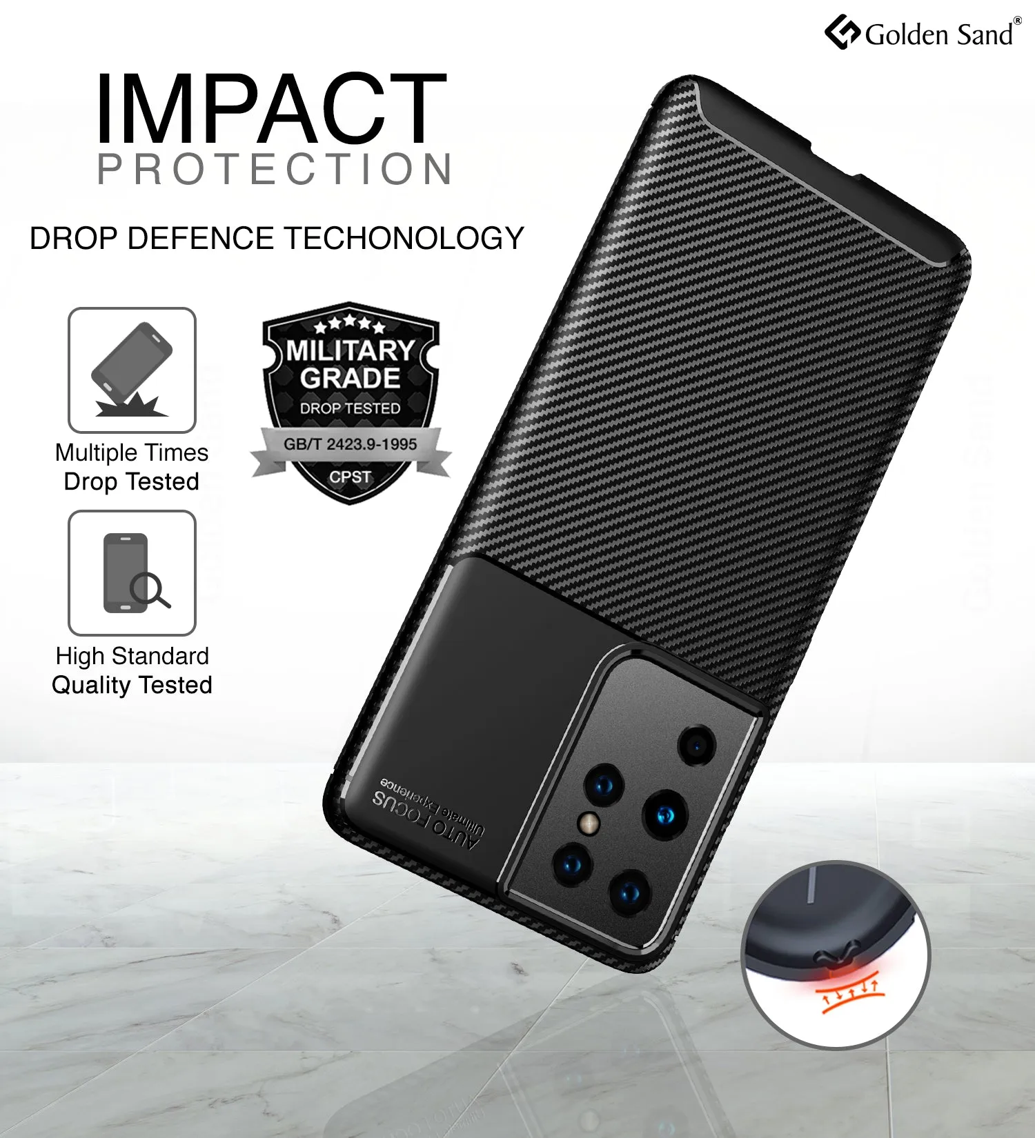 Aramid Fibre Series Shockproof Armor Back Cover for Samsung Galaxy S21 Ultra, 6.8 inch, Phantom Black