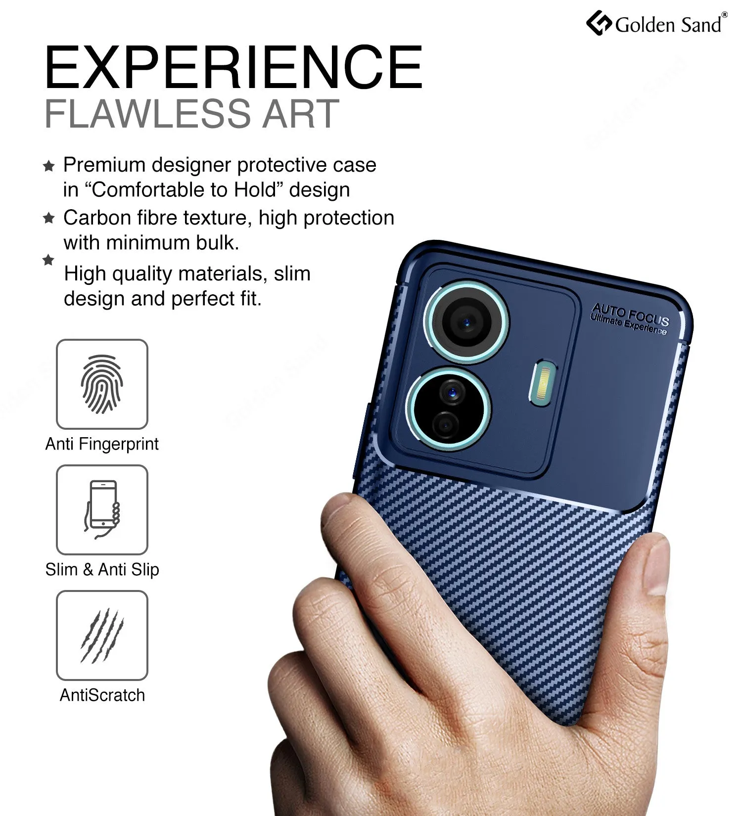 Aramid Fibre Series Shockproof Armor Back Cover for Vivo T1 Pro 5G, iQOO Z6 Pro 5G, 6.44 inch, Blue