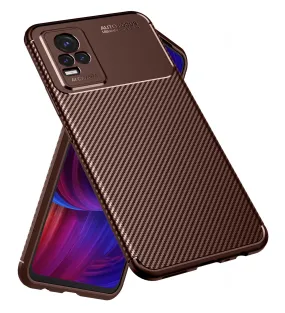 Aramid Fibre Series Shockproof Armor Back Cover for vivo T1x 4G, Vivo Y21A, Vivo Y21e, Vivo Y33T, Vivo Y21t, Y33s, Vivo Y21, 6.58 inch, Brown