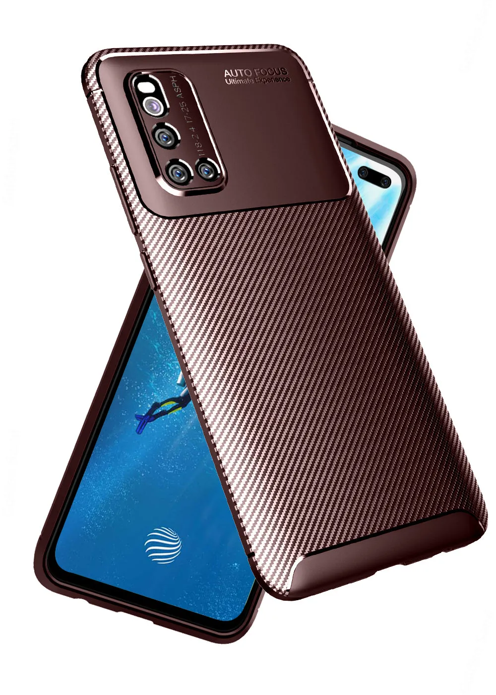 Aramid Fibre Series Shockproof Armor Back Cover for Vivo V19 6.44 inch, Brown