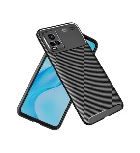 Aramid Fibre Series Shockproof Armor Back Cover for Vivo V20 Pro, Black