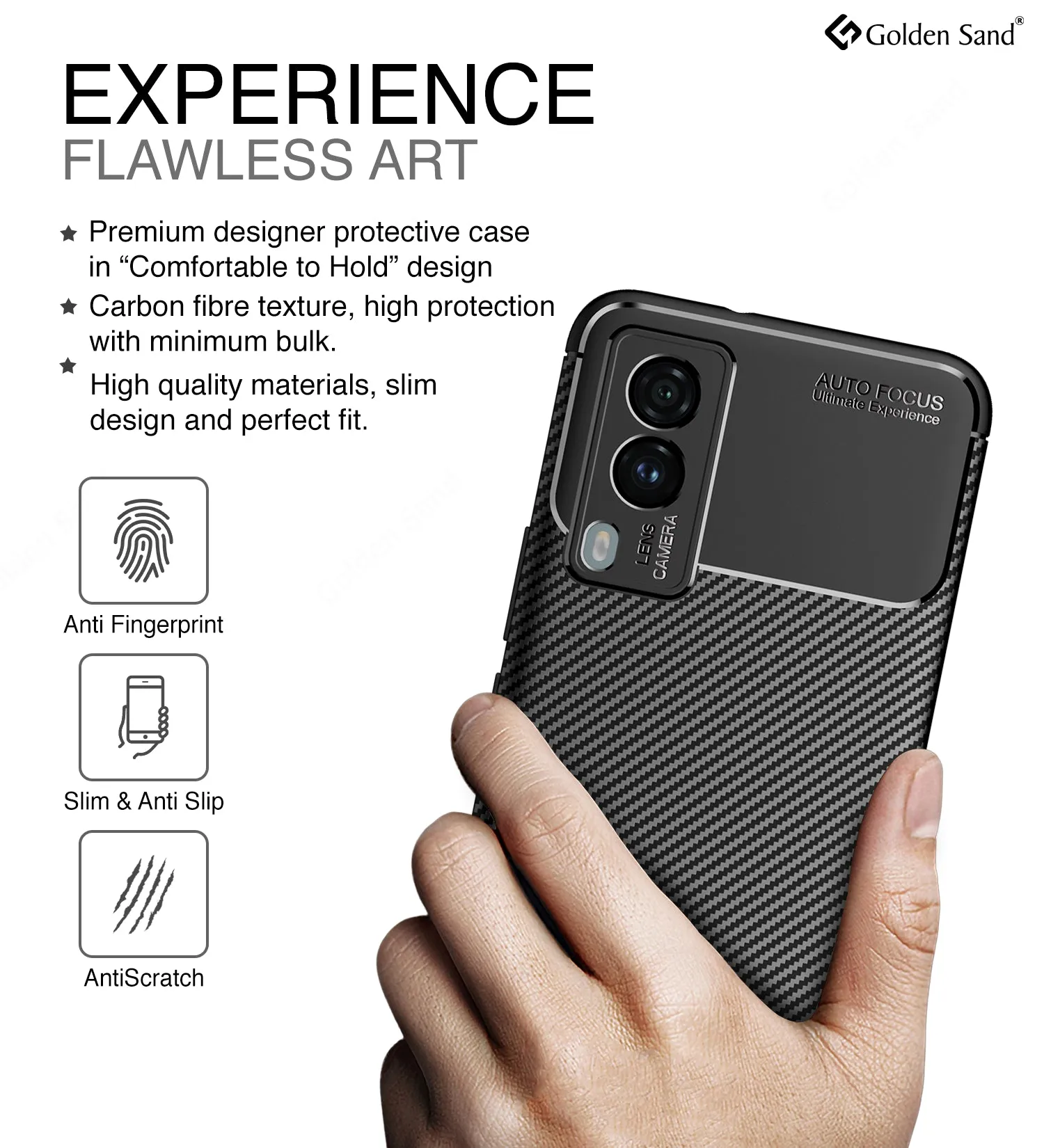 Aramid Fibre Series Shockproof Armor Back Cover for Vivo V21e 5G, 6.44 inch, Black