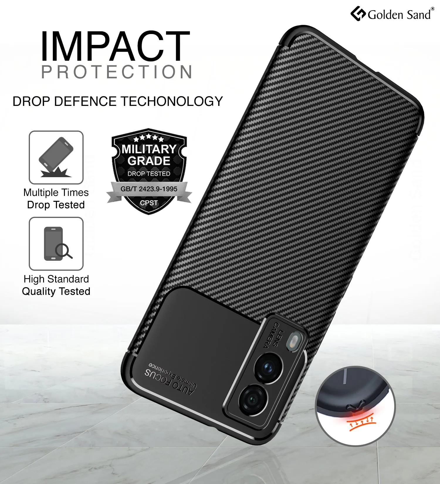 Aramid Fibre Series Shockproof Armor Back Cover for Vivo V21e 5G, 6.44 inch, Black
