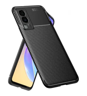 Aramid Fibre Series Shockproof Armor Back Cover for Vivo V21e 5G, 6.44 inch, Black