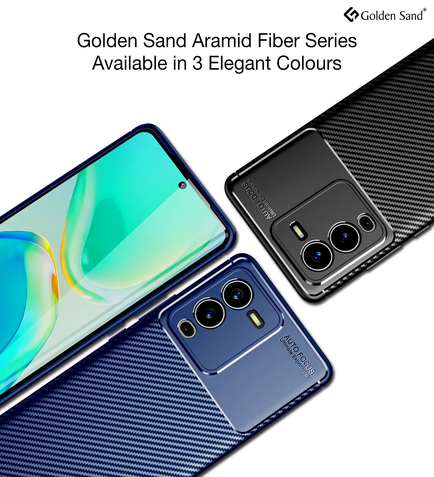 Aramid Fibre Series Shockproof Armor Back Cover for Vivo V25 Pro 5G, 6.56 inch, Blue