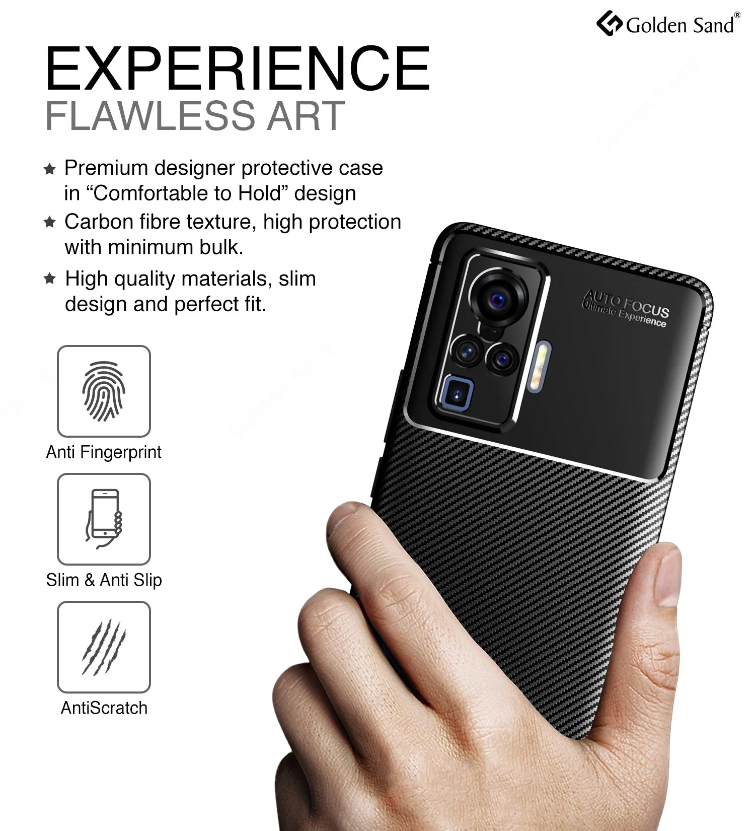 Aramid Fibre Series Shockproof Armor Back Cover for Vivo X50 Pro, 6.56 inch, Black