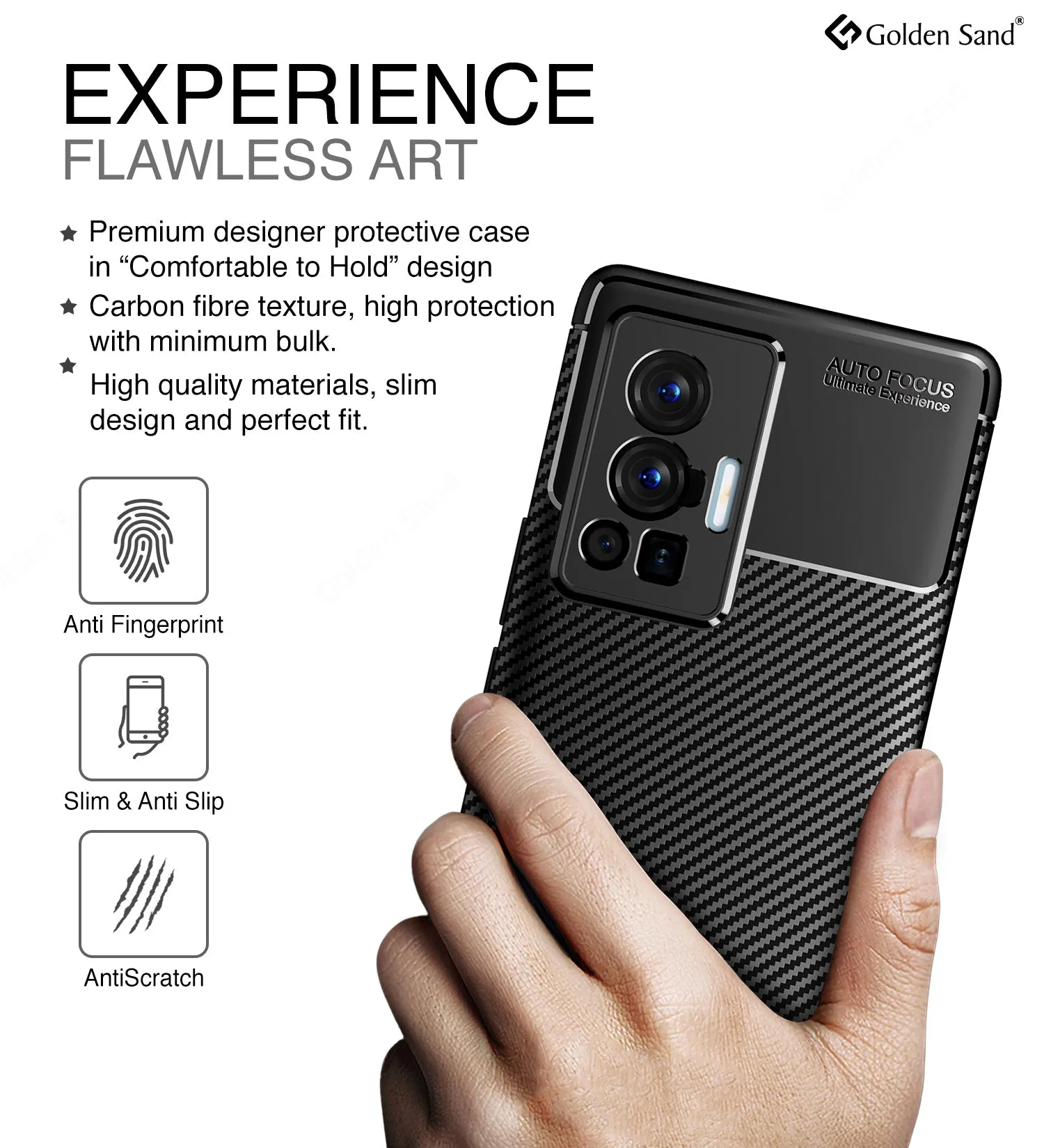 Aramid Fibre Series Shockproof Armor Back Cover for Vivo X70 Pro [Not for Vivo X70 Pro Plus], 6.56 inch, Black