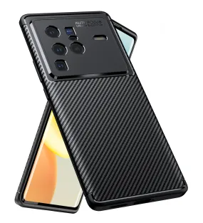 Aramid Fibre Series Shockproof Armor Back Cover for Vivo X80 Pro, 6.78 inch, Black