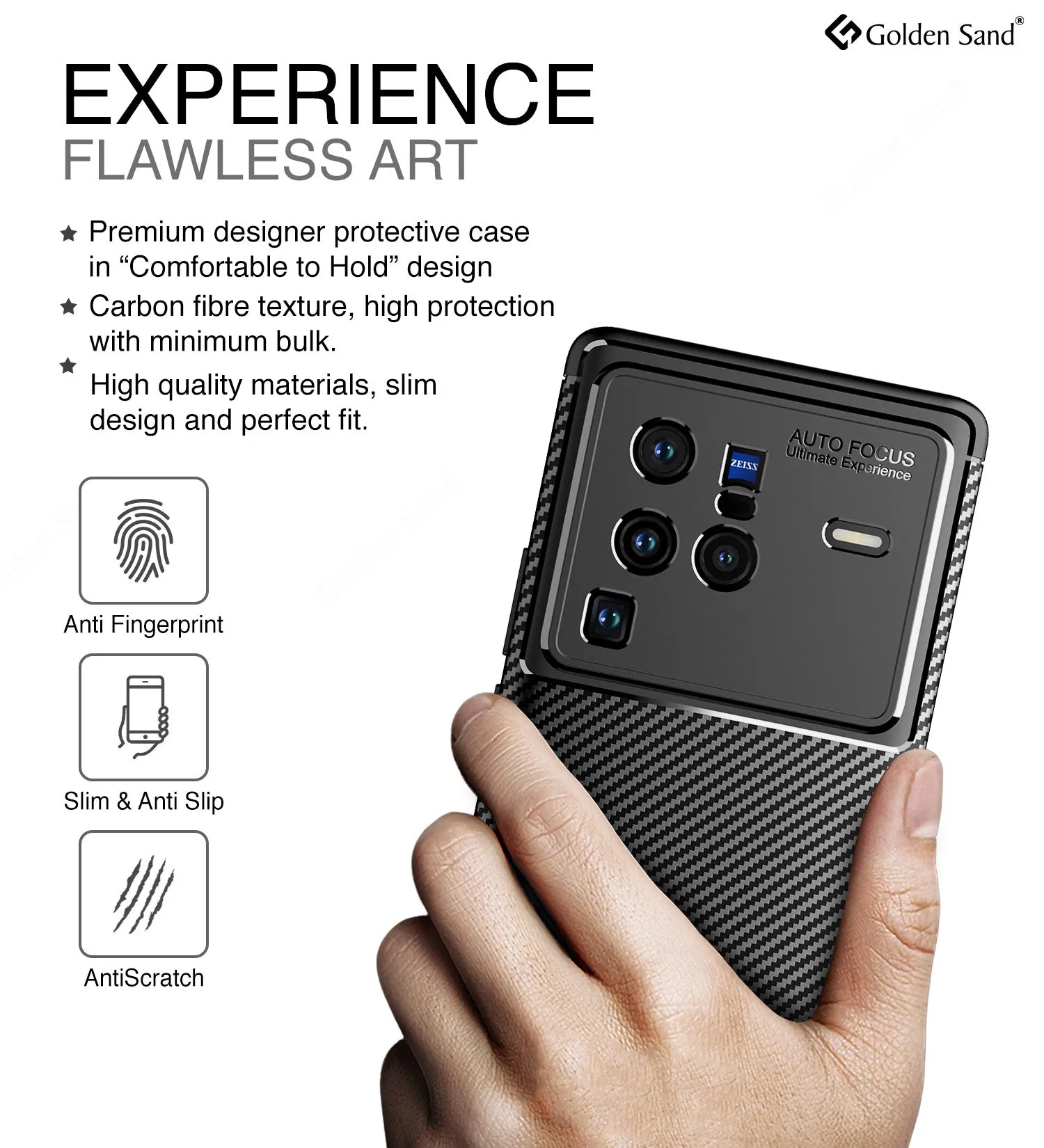 Aramid Fibre Series Shockproof Armor Back Cover for Vivo X80 Pro, 6.78 inch, Black